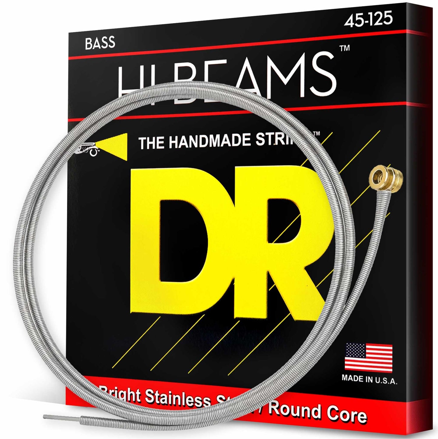DR Strings Handmade Strings MR5-45 HIBEAM Stainless Steel Bass Strings: 5String Medium 45125