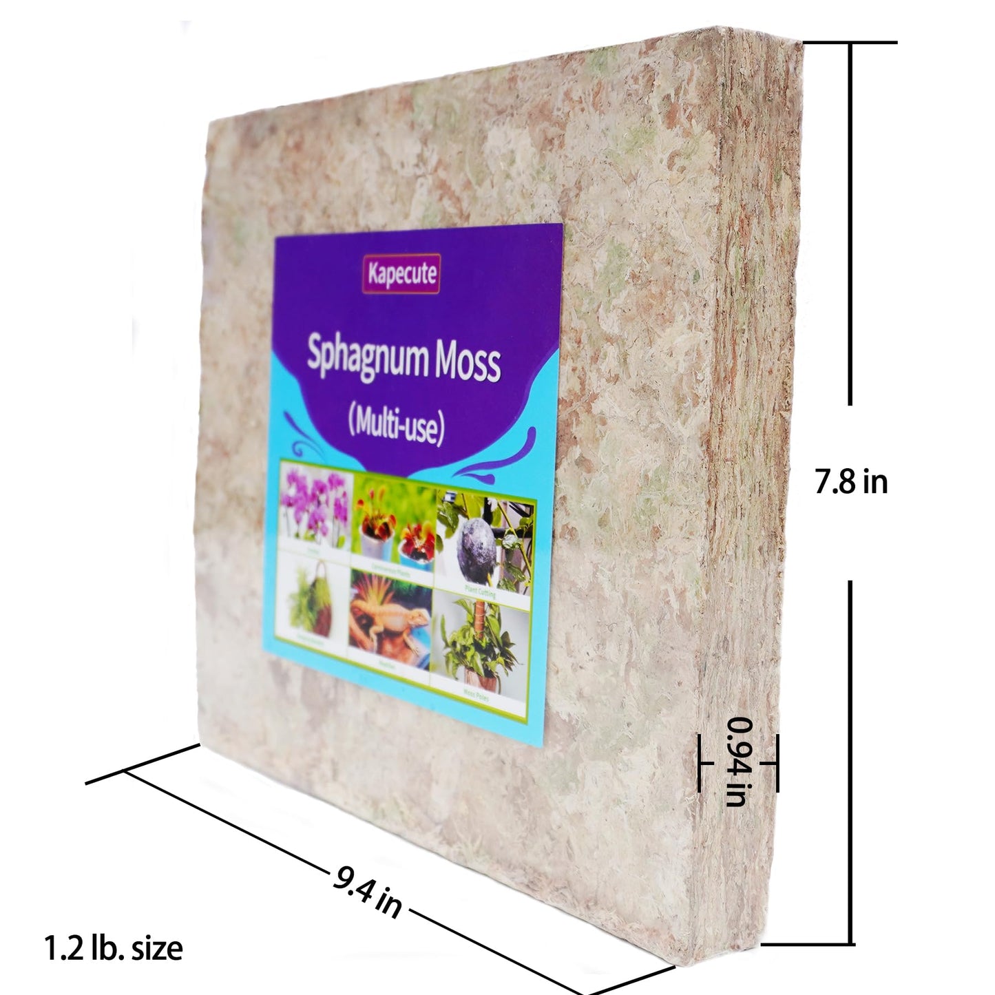 Kapecute Sphagnum Moss 1.2 lb Perfect for Plant Propagation, Great Orchid Potting Mix, Help with Maintain Humidity