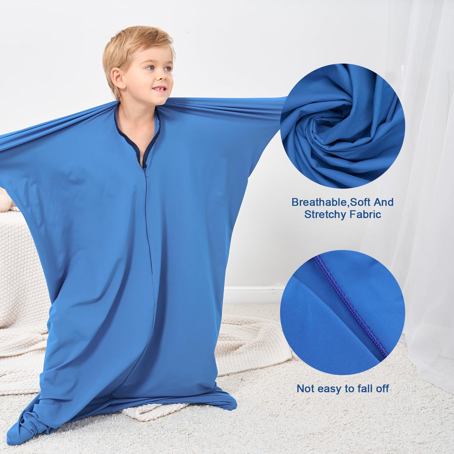 Sensory Body Sock for Kids,Full-Body Wrap Sensory Sox Body Socks to Relieve Stress with Autism, Anxiety,Sensory Integration (Small 40''×27'' Blue)