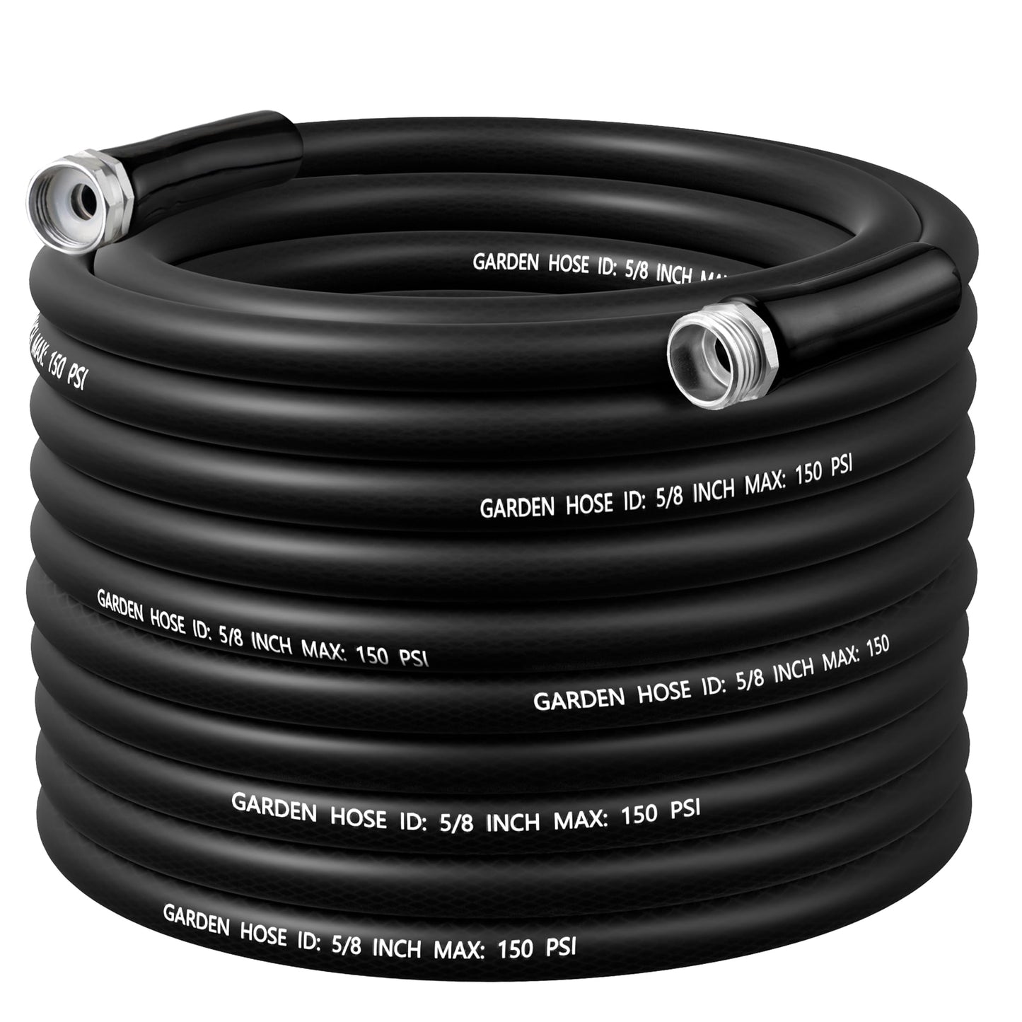 Famyards Garden Hose 100FT, 5/8'' Water Hose, Flexible and Leakproof Hybrid Garden Hose for RV, Trailer, Patio and Outdoor, Black