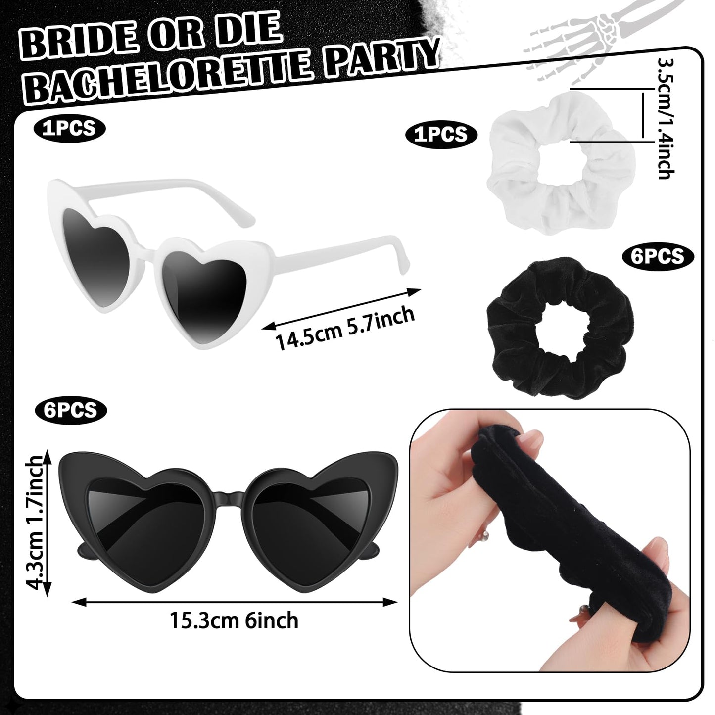 Norme Bride or Die Bachelorette Party Supplies Till Death Do Us Party Decor with Can Sleeve Bag Scrunchie Sunglasses(28 Pcs)