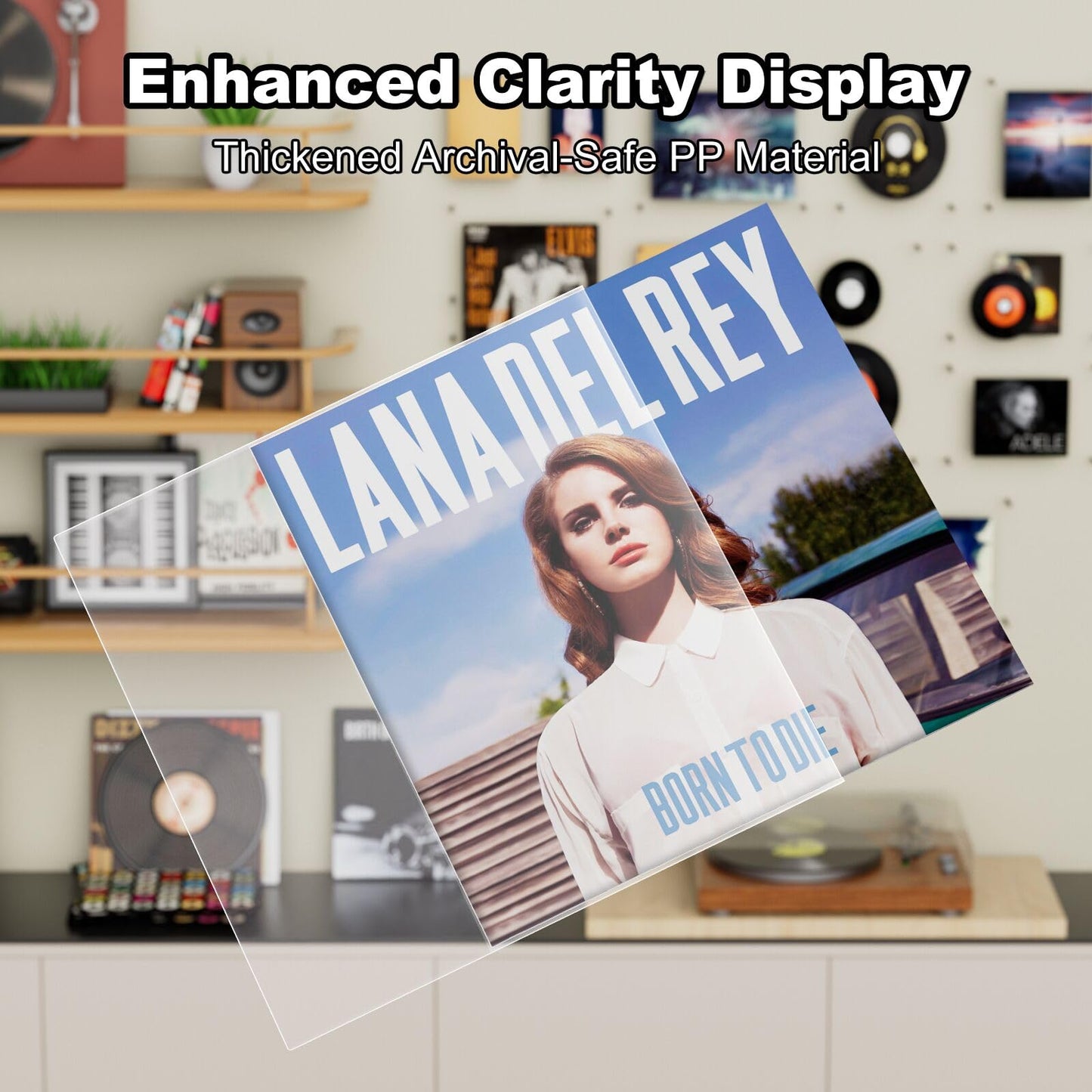 120 Vinyl Record Sleeves Outer, 4.7 Mil Crystal Clear Vinyl Protective Sleeves, 12.75'' x 12.75'' Record Sleeve Compatible with Single and Double LP Album Covers