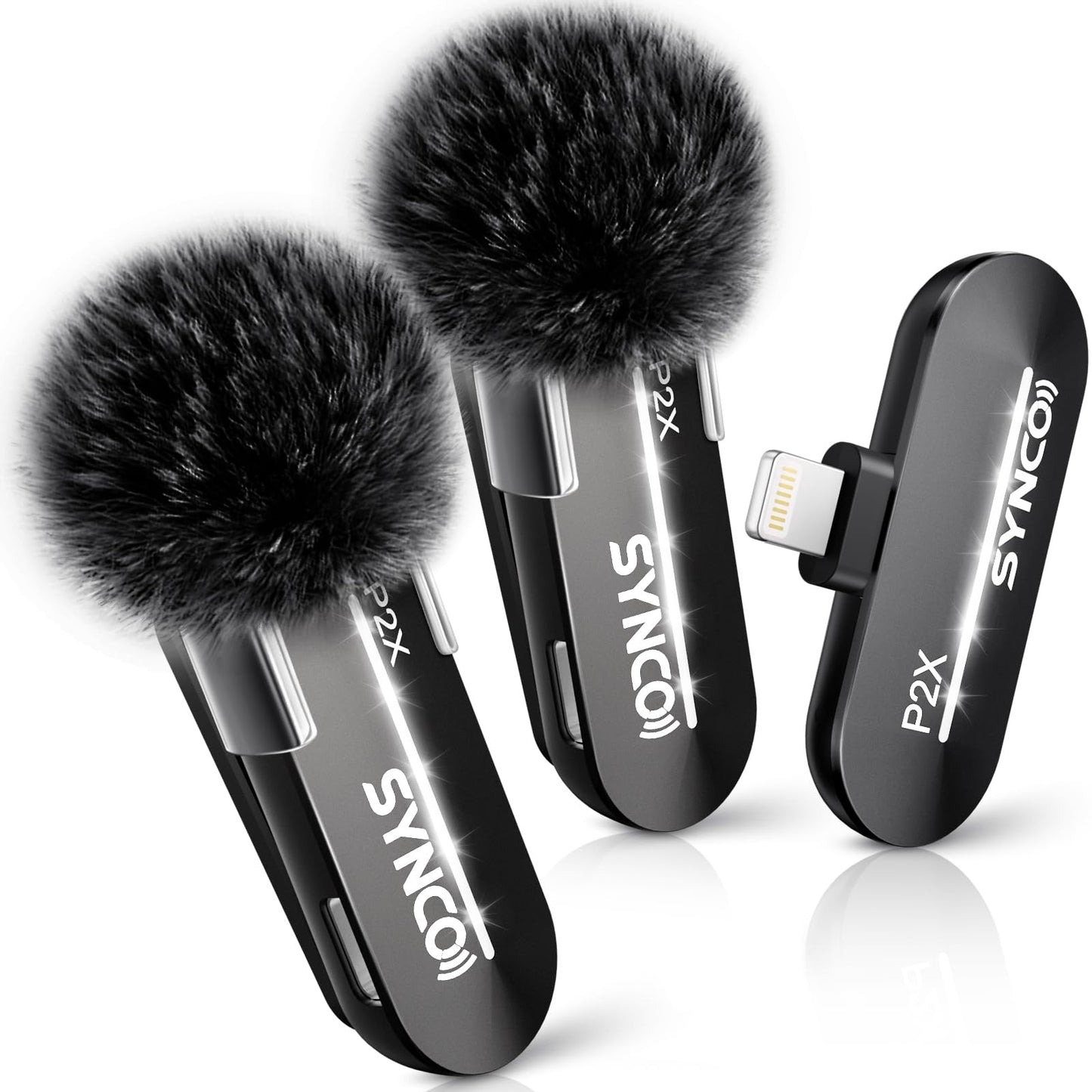 SYNCO Wireless Lavalier Microphone for iPhone 14/13/12/11, 48kHz/24-bit, HiFi Sound Quality, Noise Cancellation, P2XL iPhone Microphone for Tiktok, YouTube, Streaming, Vlog, Video Recording