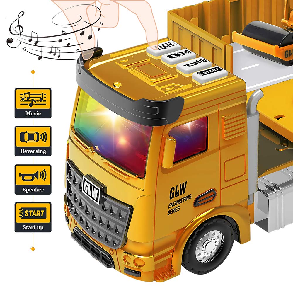 OR OR TU Construction Truck Car Toys Beach Vehicle Toys Kids Engineering Car Set with Crane,Forklift,Bulldozer,Excavator,Roller,Cement Truck,Dumper Birthday Gift for 3 4 5 6 Years Old Boys Girls Kids