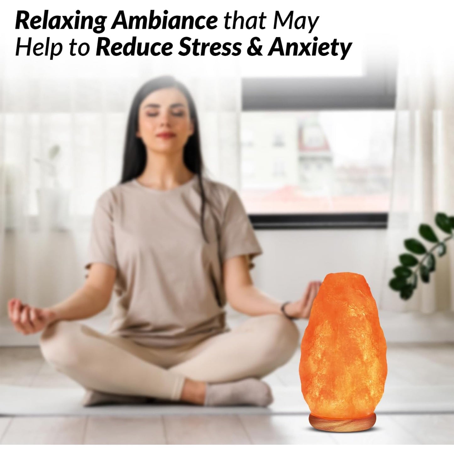 Himalayan Glow Natural Pink Salt Lamp, Crystal Salt Lamp Night Light with (ETL Certified) Brightness Control Dimmer Switch, Wooden Base & Salt Lamps Bulb, 5-7 Lbs