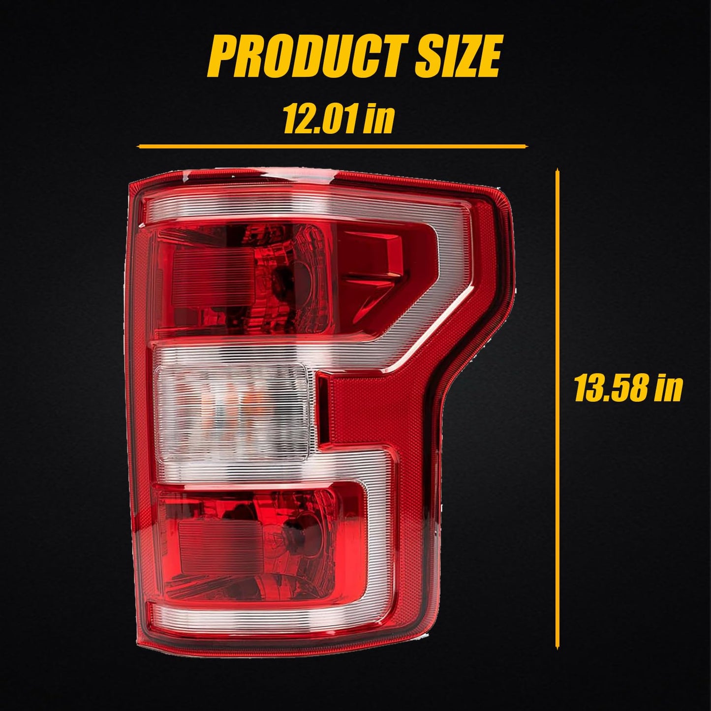 Tail Light Compatible With Ford F150 F-150 2018 2019 2020 Right Passenger Side Taillight Rear Brake Lamp Signal Assembly with Bulb Replace JL3Z13404H