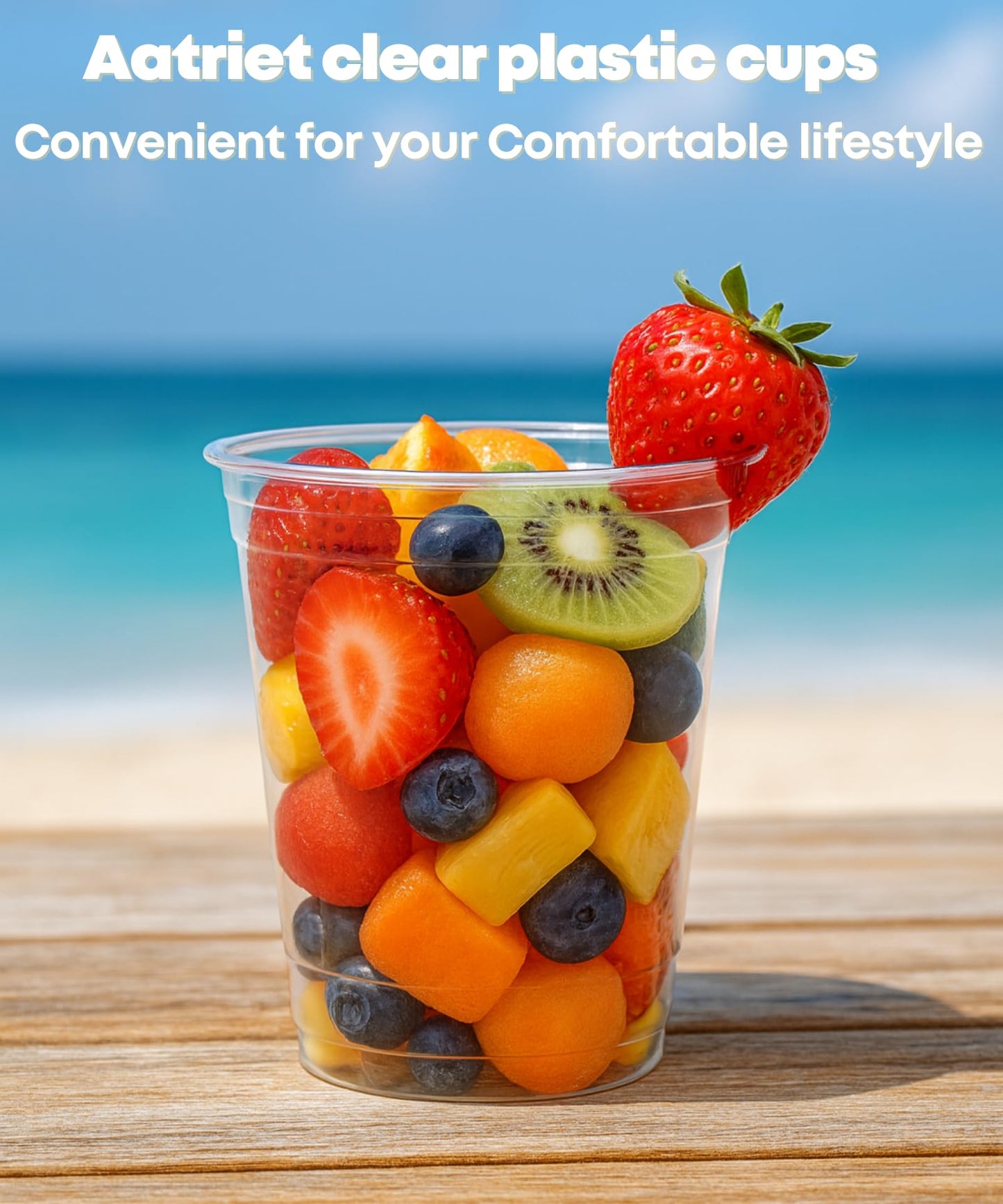 100 Pack 16 oz Clear Plastic Cups, 16oz Disposable Iced Cold Coffee Cups, Sturdy Recylable Drinking Cup for Milkshake, Smoothie, Cocktail, Cold Drinks, Plastic Tumblers Wine Glasses for Wedding Party