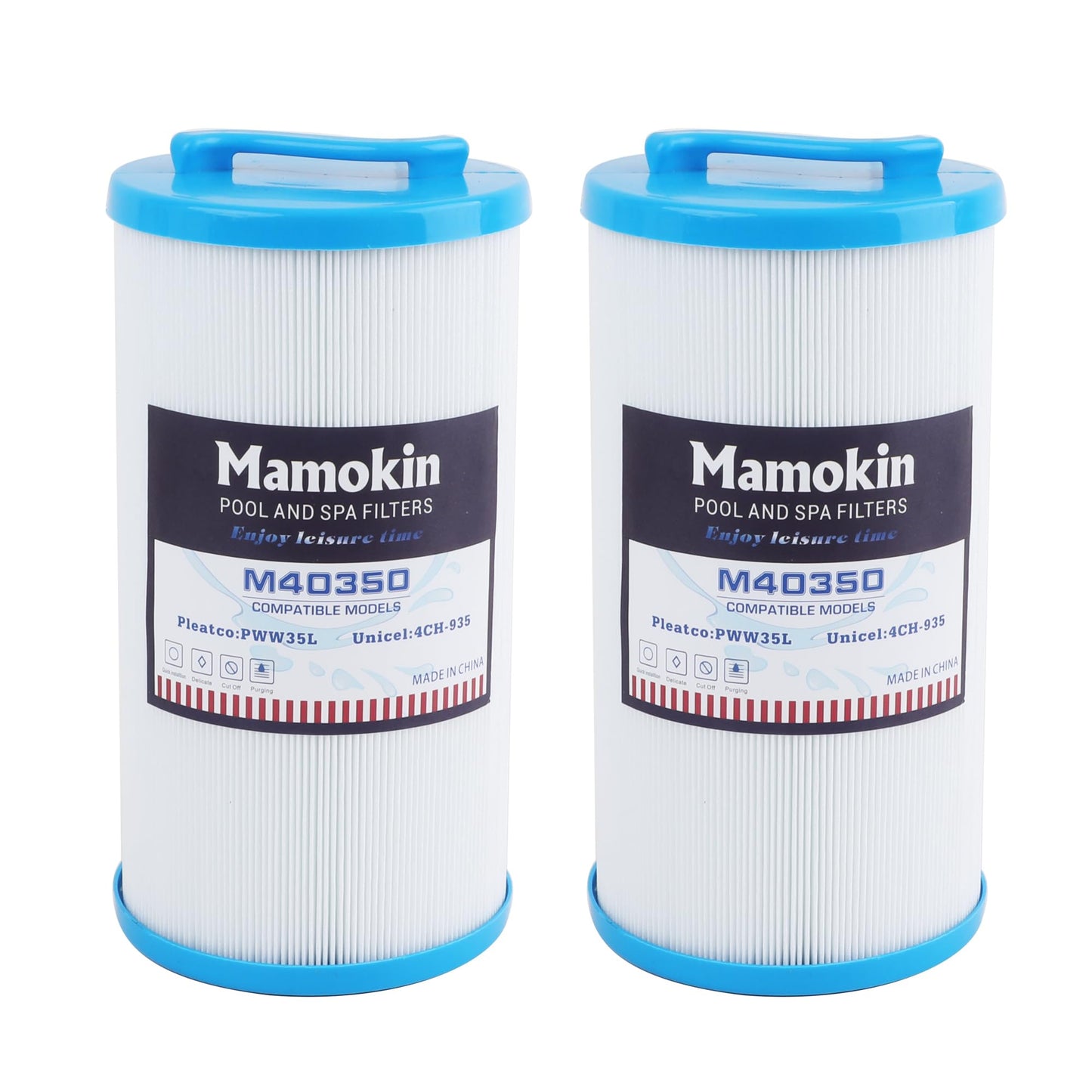 Mamokin 4CH-935 Spa Filter, Replaces for Pleatco PWW35L, SD-01235, Waterway 817-4035, Waterway Teleweir 35 SF, Teleweir| PDC580-AFS | D-01310 | PDY35P3 | 4CH-935RA Hot Tub Filter 2 Pack