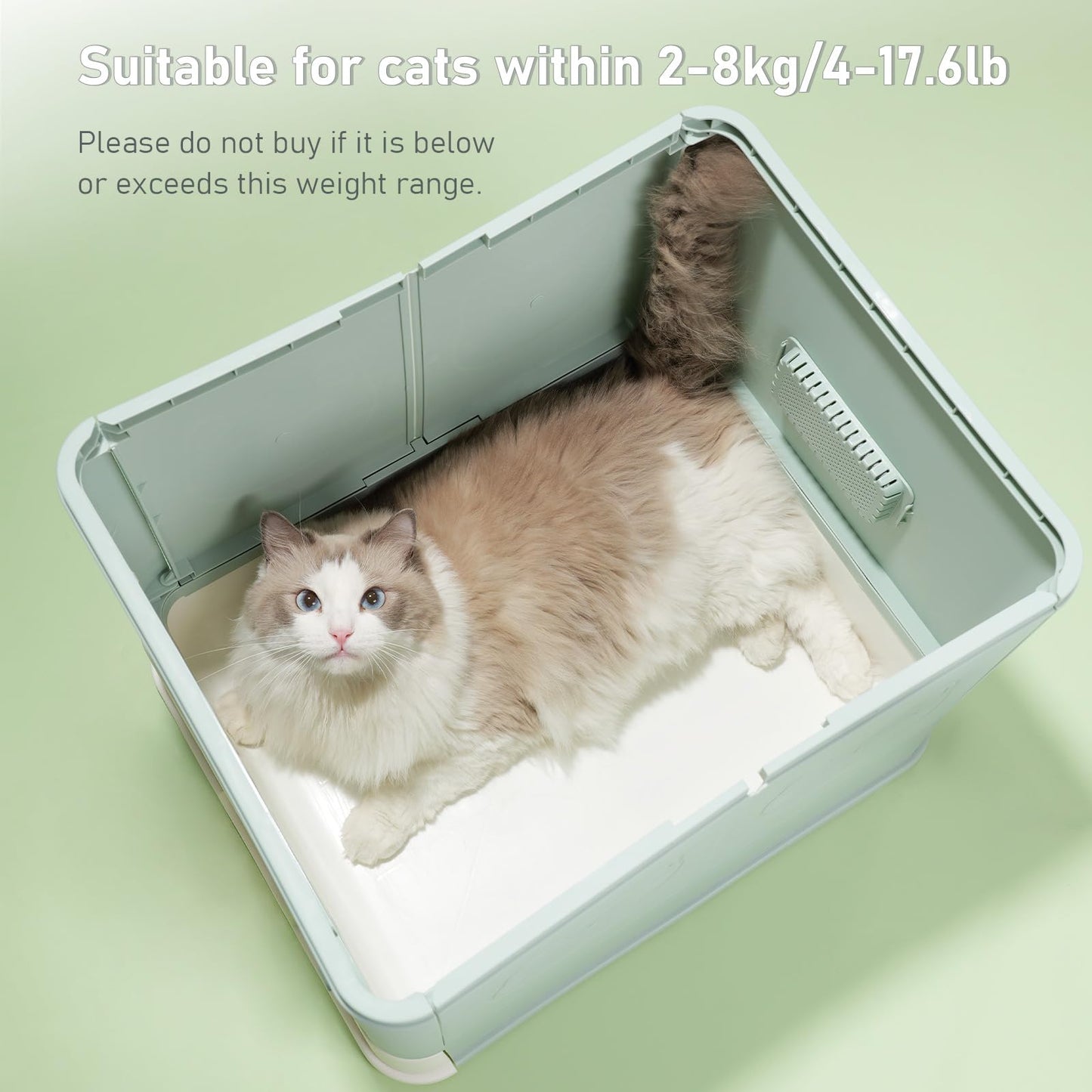 HelloMiao Fully Enclosed Cat Litter Box with Lid, Foldable Extra Large Cat Toilet, Drawer Type Cat Litter Tray with Plastic Scoop, Suitable for Cats Under 17.6Ib(8kg)