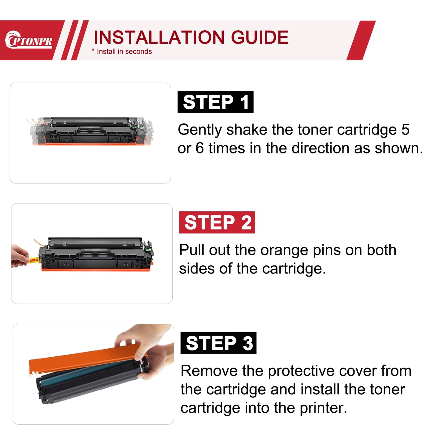 PTONPR 131 Toner Cartridge 1 Pack Replacement for Canon 131 131H CRG131 Toner MF624Cw MF8280Cw MF628Cw LBP7110Cw MF8230Cn MF8080Cw Printer Black