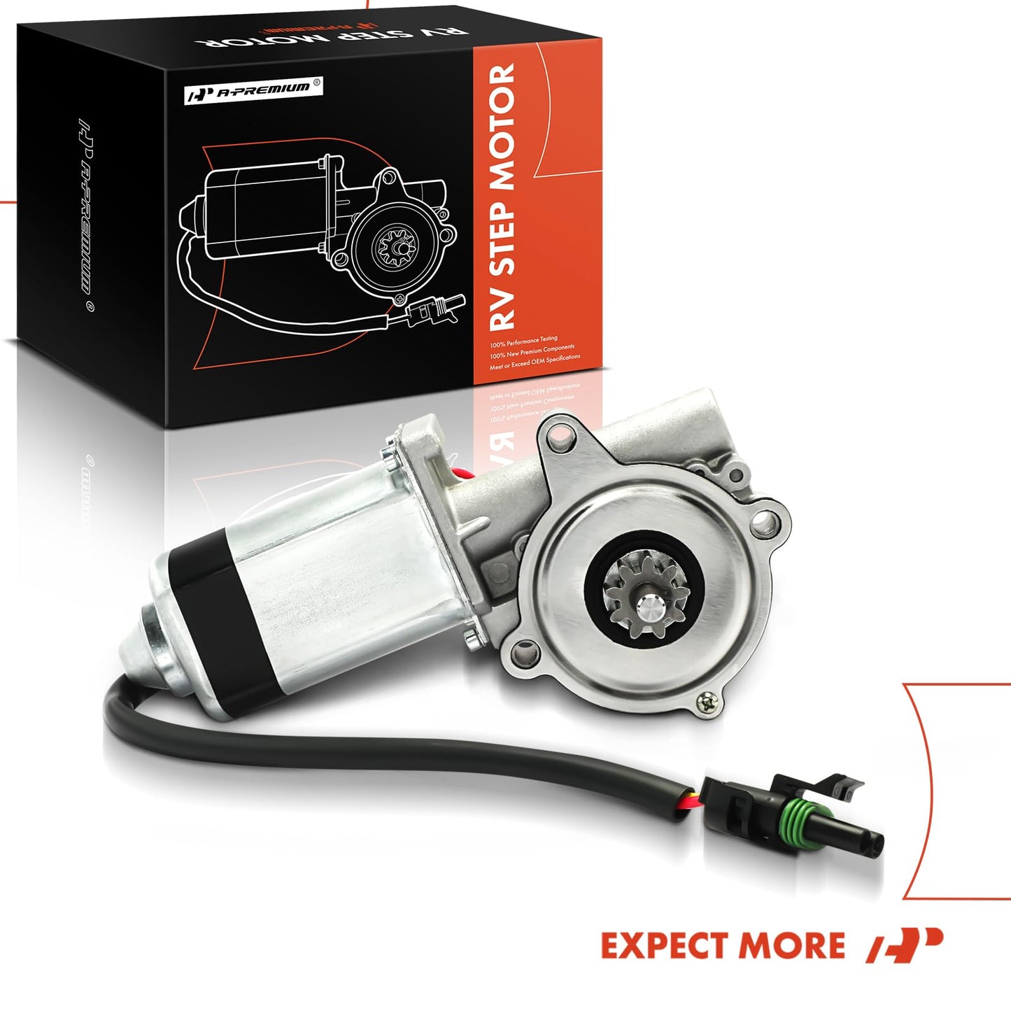 A-Premium RV Entry Step Motor Compatible with Kwikee Electric RV Steps 24 25 42 44 47 Revolution Series, Replace# 300-1457, 094707-05-701, 1010002326