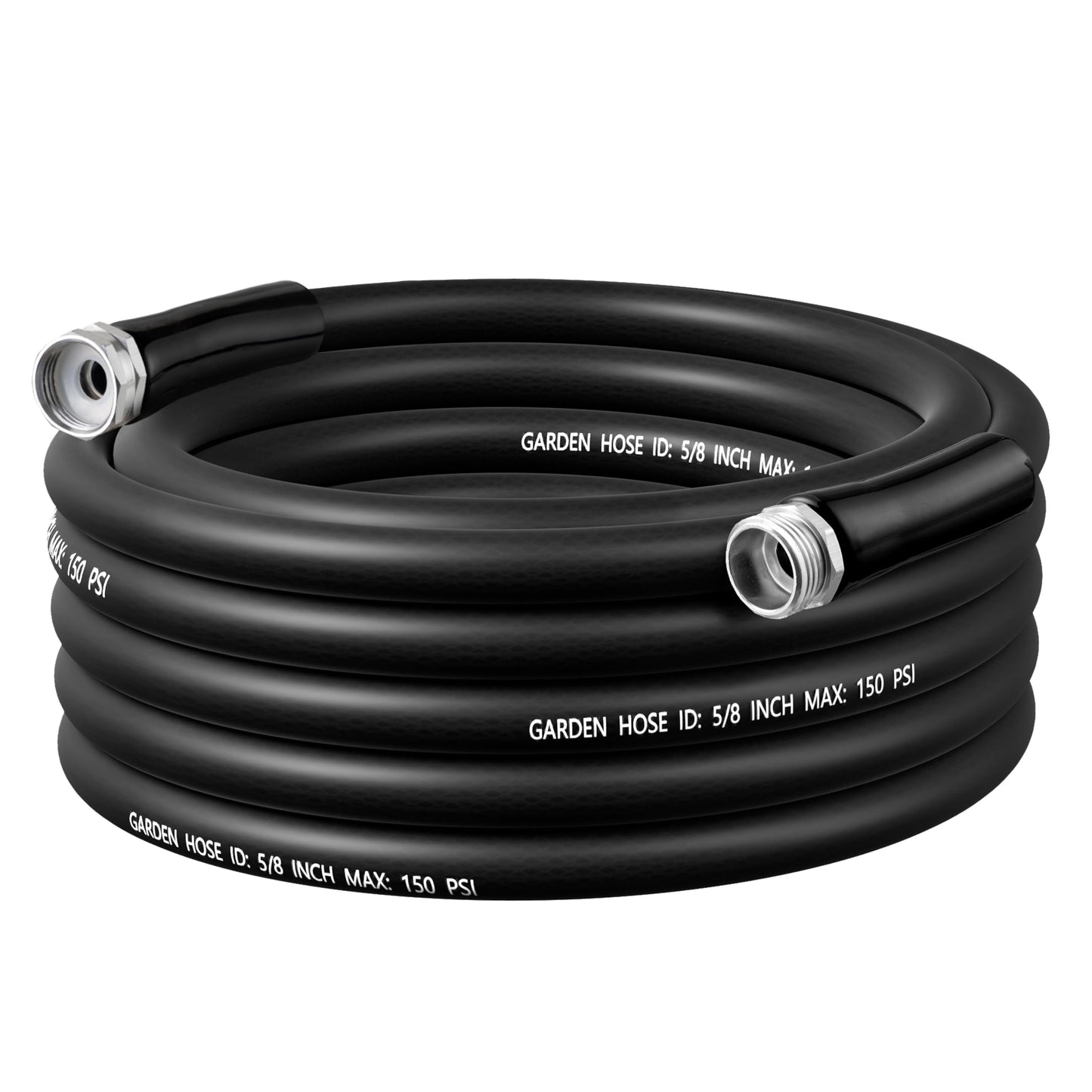 Famyards Garden Hose 50FT, 5/8'' Water Hose, Flexible and Leakproof Hybrid Garden Hose for RV, Trailer, Patio and Outdoor, Black