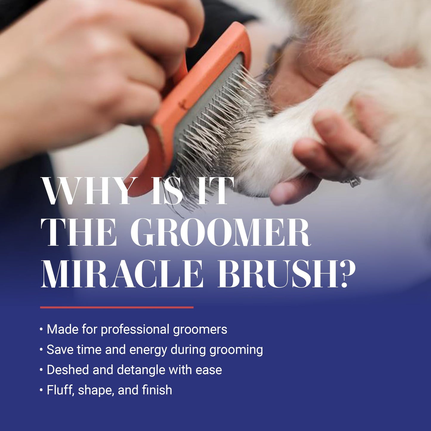 Chris Christensen Big G Slicker Brush for Dogs (Goldendoodles, Labradoodles, Poodles), Groom Like a Professional, Fluff Detangle Style, Saves Time Energy, Coral, Medium