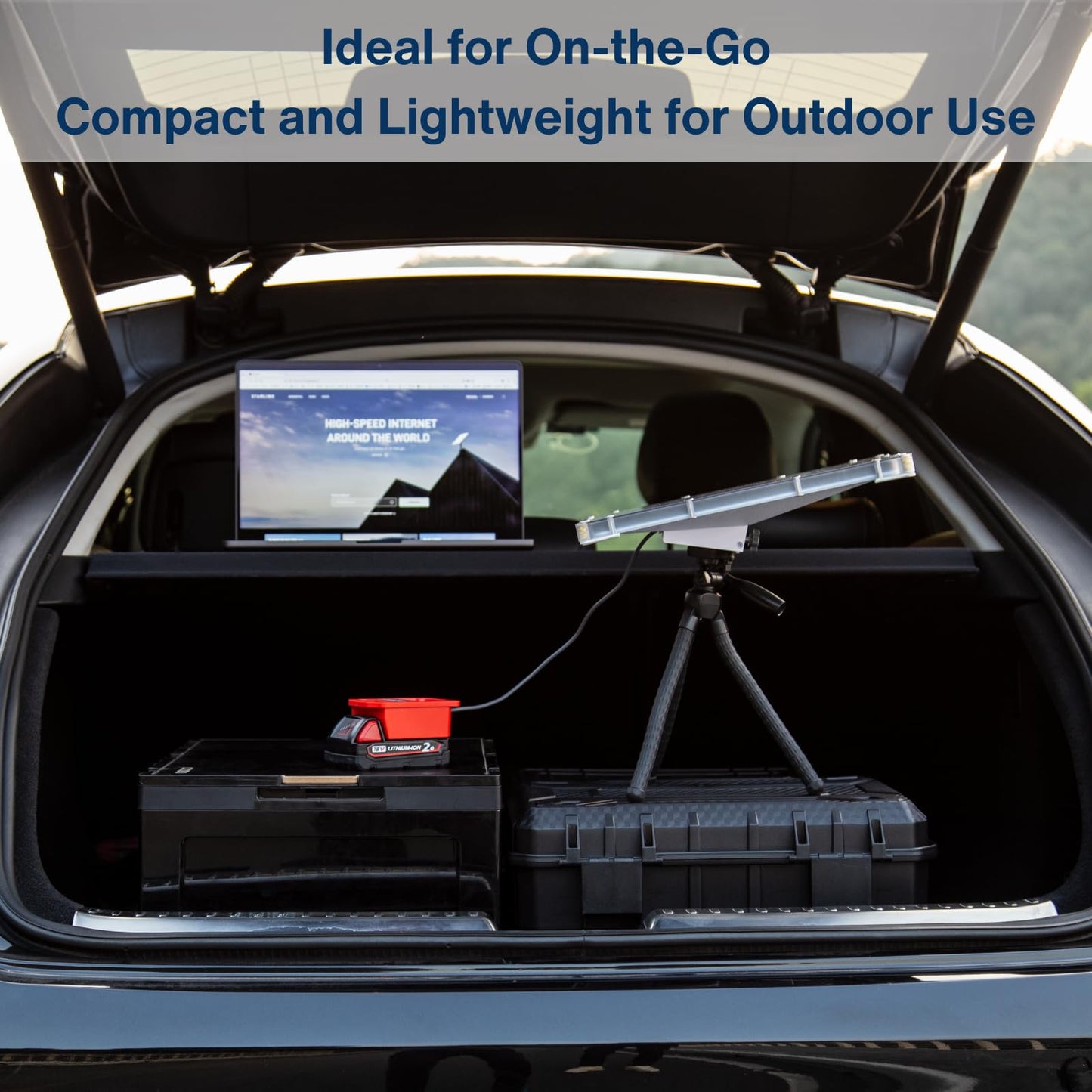 Steinwhale Battery Powered Charger for Starlink Mini Compatible with Milwaukee Batteries, 60W 20V/3A Output, Built-in 3.2FT Waterproof DC Cable, Lightweight and Portable for Outdoor and Emergency Use