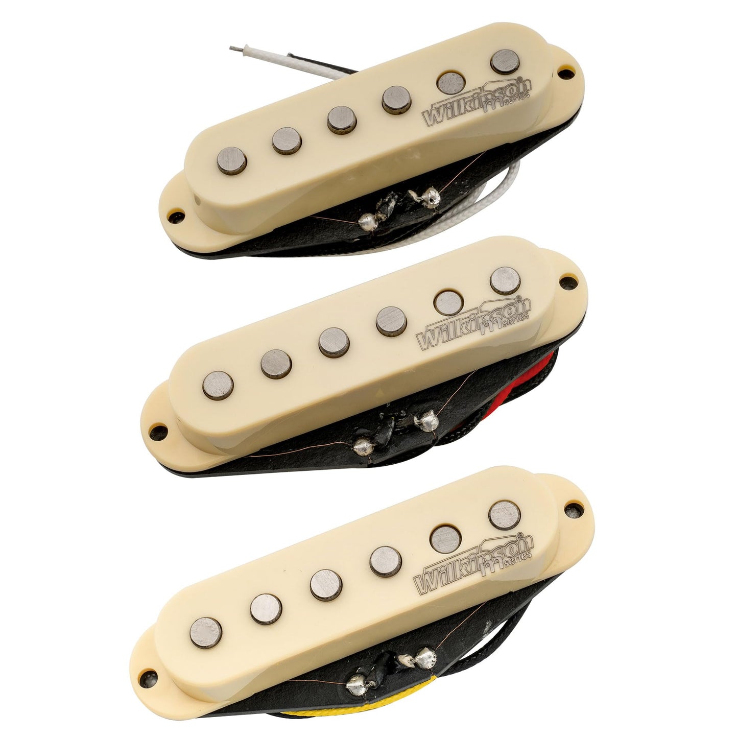 Wilkinson Vintage 60's Staggered Alnico 5 Single Coil Pickups Set for Strat Style Electric Guitar, Cream