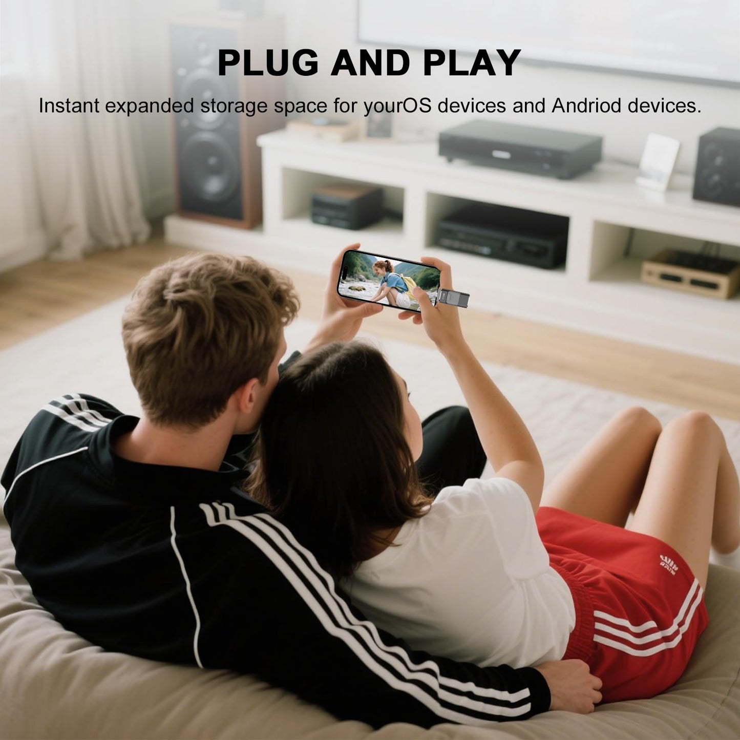 512GB Flash Drive, C USB Flash Drive Thumb Drive Photo Stick, USB Memory Stick for Photos Videos, Smart for iPhone, High Speed Jump Drive Compatible for iPhone/IPad/Android/PC(Black)