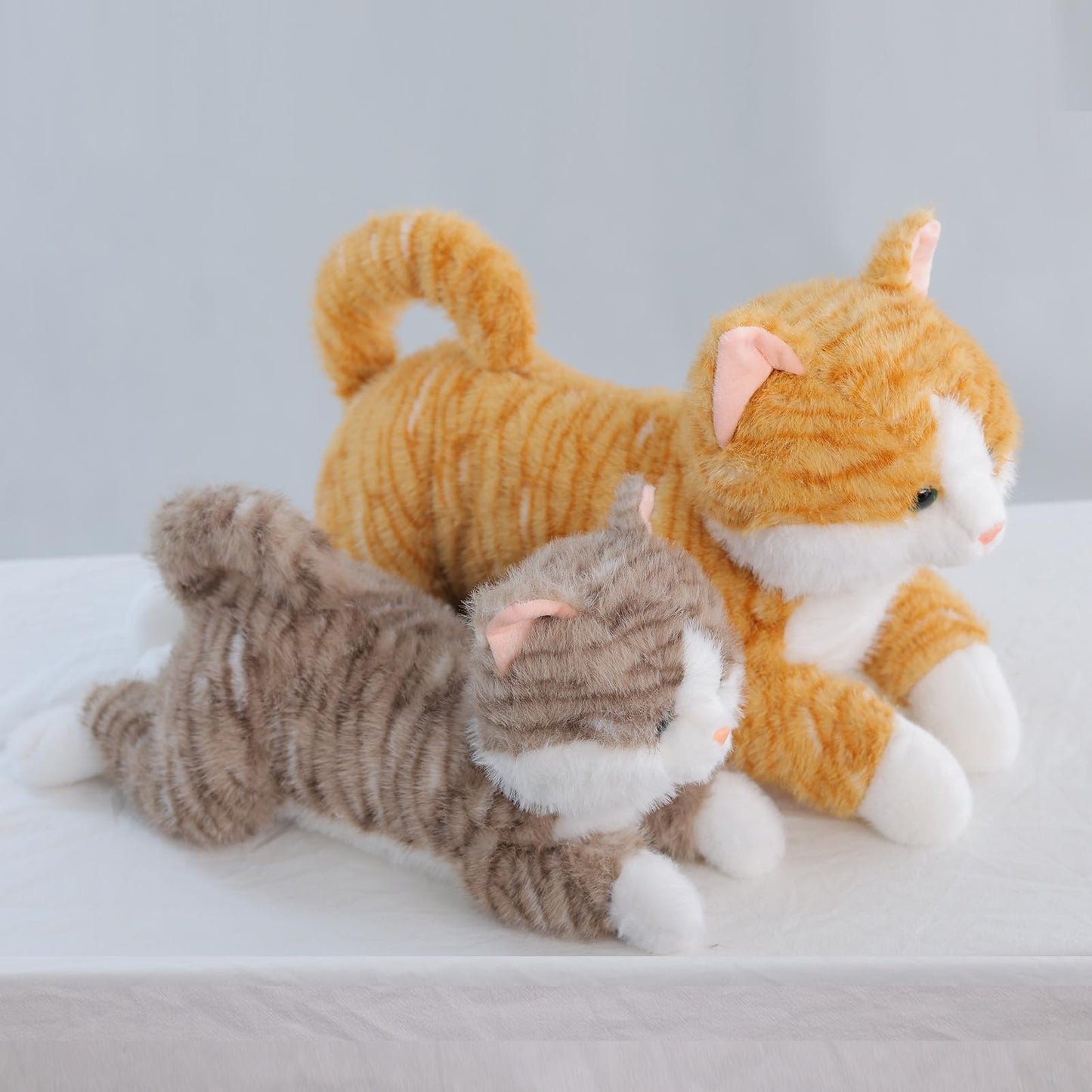 Weighted Stuffed Cat 19" 2Lbs, Realistic Cat Stuffed Animal for Kids and Adutls, Soft Orange Weighted Plush Animal Pillow Toy