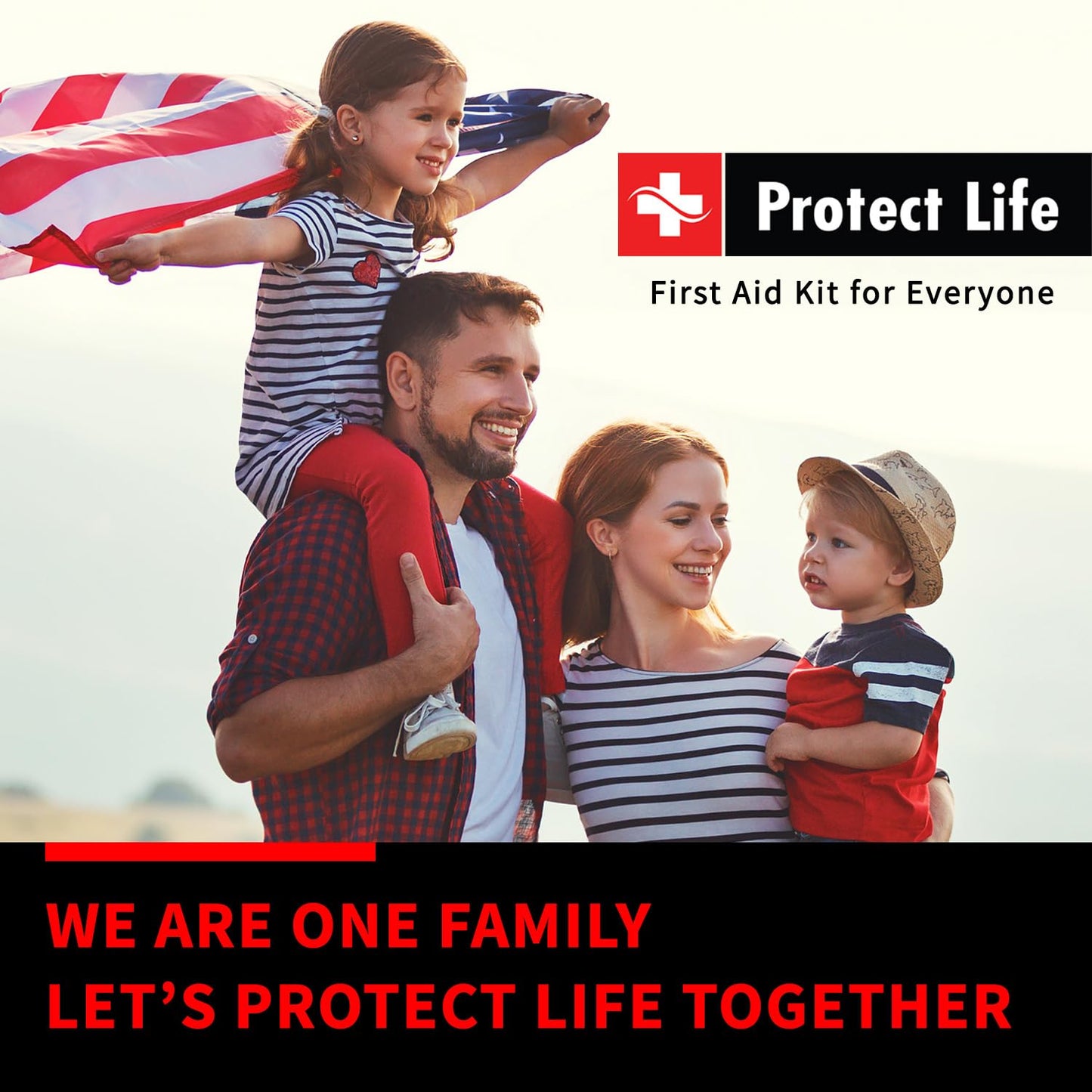 Protect Life First Aid Kit for Home & Businesses | HSA/FSA Eligible Kits for Emergency, Hiking, Camping | Small Travel First Aid Kit for Car | Travel Survival Medical kits (245 Pcs)