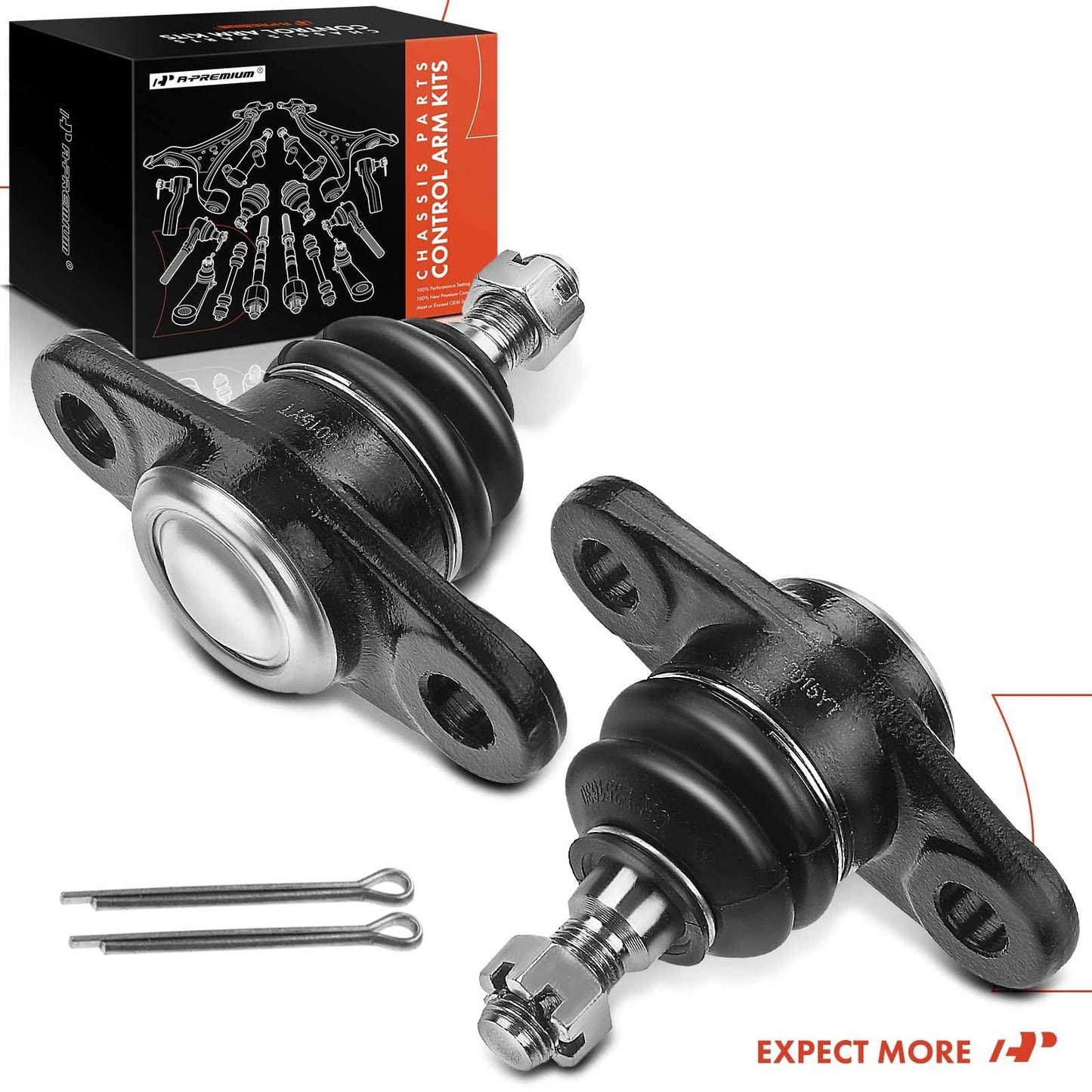 A-Premium 2 x Front Lower Ball Joint, Compatible with Hyundai Accent 2006-2011, Kia Rio 2006-2011, Rio5 2006-2011