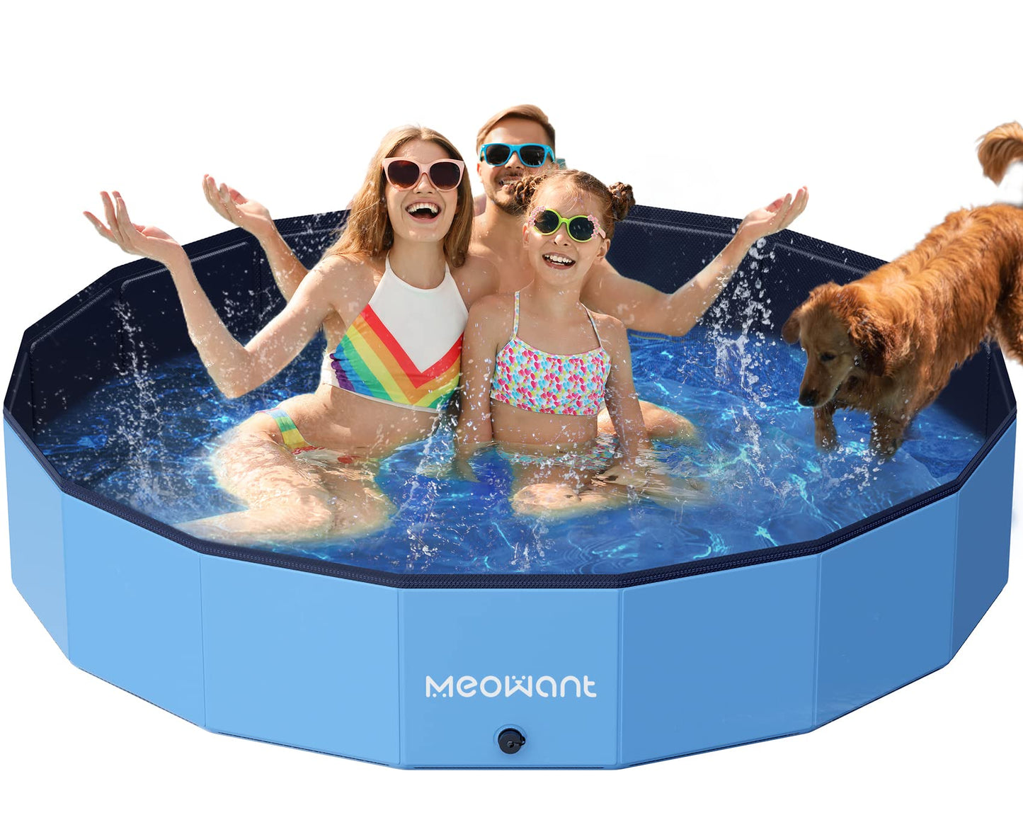 Meowant Foldable Dog Pools for Large Dogs, Hard Plastic Kiddie Pool Dog Swimming Pool, Collapsible Dog Pet Bath Pool, Portable Kids Pool for Extra Large Dogs (XXXL-79'' × 12'')