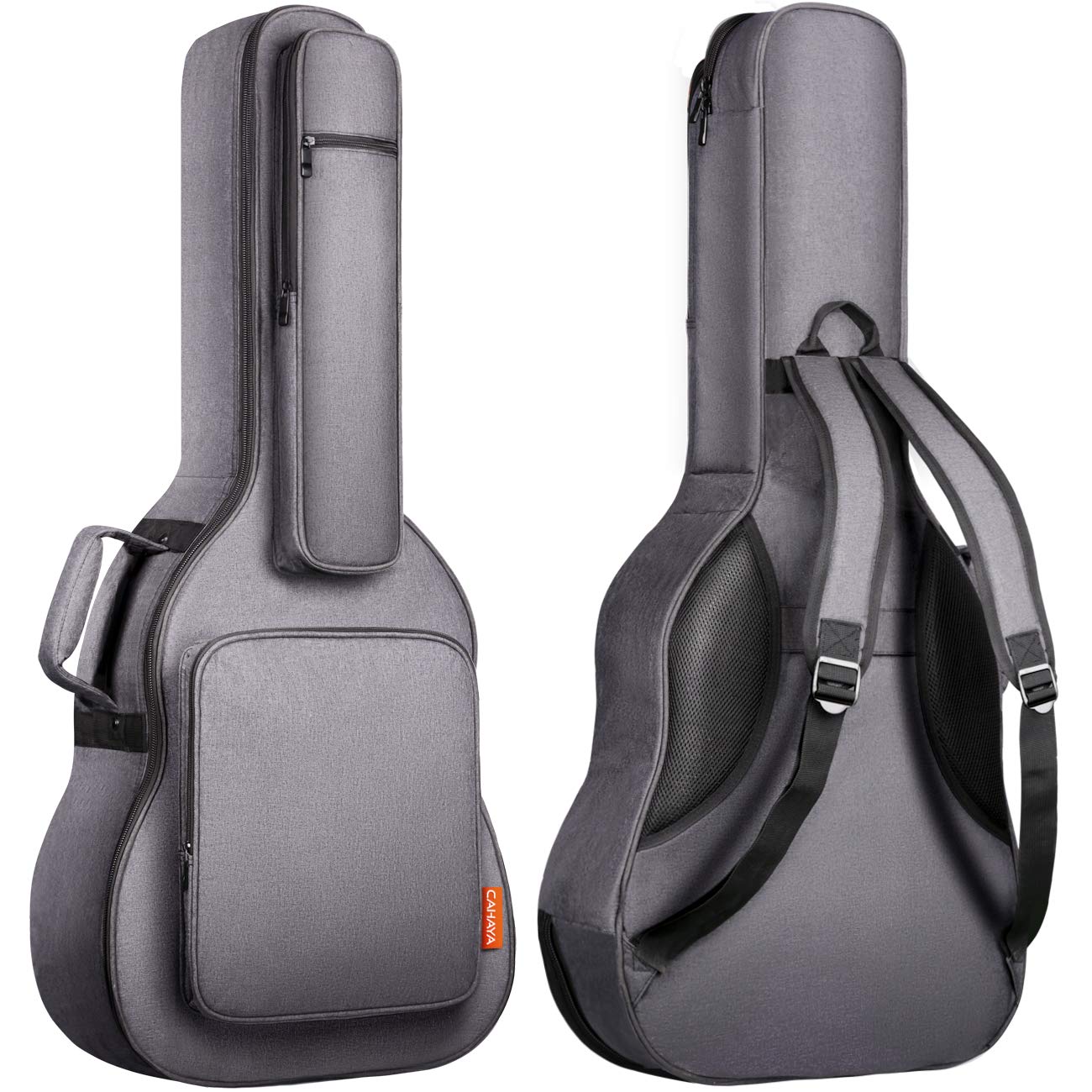 CAHAYA Guitar Bag Acoustic Reinforced 0.8 Inch Thick Sponge Overly Soft Padded Guitar Case with 5 Pockets,Neck Cradle,Back Hanger Loop for 40 41 42 Inches Acoustic Classical Guitars CY0176