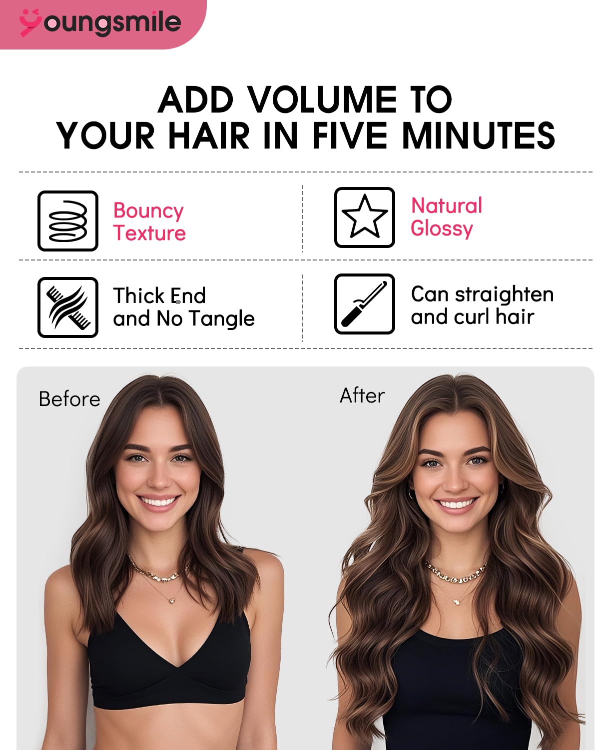 Youngsmile Clip in Hair Extensions Remy Human Hair Double Drawn Balayage Invisible Real Silky Straight Hair Extensions for Women #1B Natural Black 20 inch 160 Gram 7pcs(7PC#1B-20)