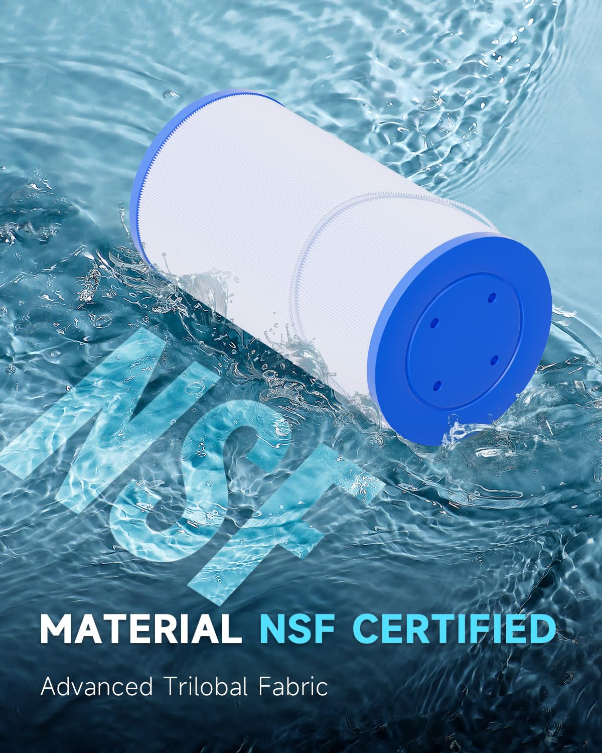 AQUALTRA Hot Tub Filter Cartridges Replacement Compatible with FC-2402 Spa Filter, 303279, 78460, PFF42TC-P4, 5CH-37, SD-01322, Hot Tub Filters, 1 1/2" MPT Thread 9 3/8" x 5 1/4" 2 Pack