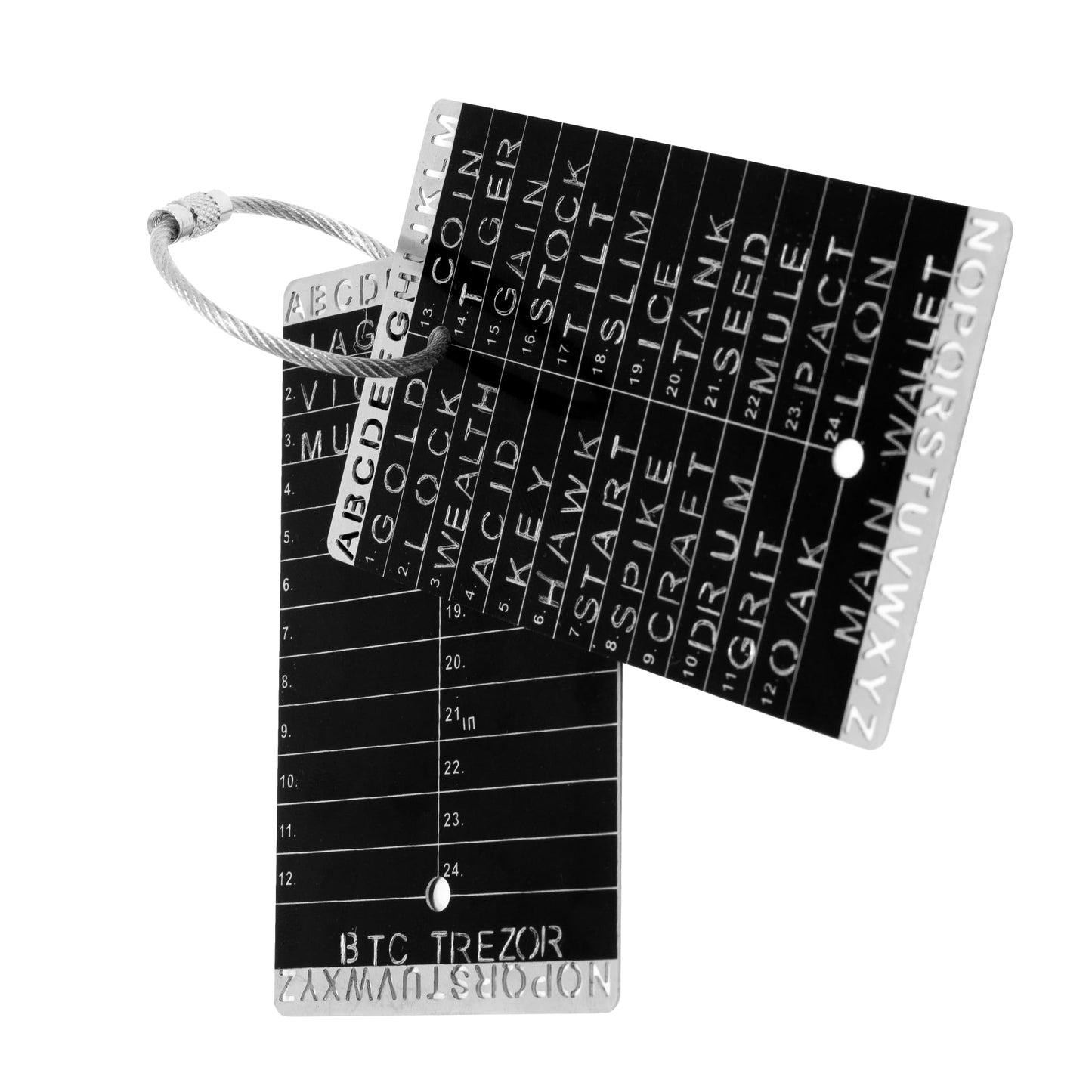 Crypto Seed Bank - Phrase Storage - Metal Phrase Plate Hard Wallet - Precise Engraving for 24 Word Seed + 25th Word - Steel Crypto Key Metal - Bitcoin Steel Wallet