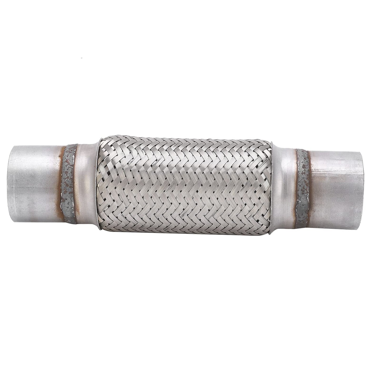 Heavy Duty Exhaust Flex Pipe, 2.5" x 8" x 12'' Stainless Steel Braided Flexible Exhaust Pipe, Universal Fit for Cars & Trucks, Durable Car Exhaust Pipe Repair Replacement Kit, 63mm x 300mm