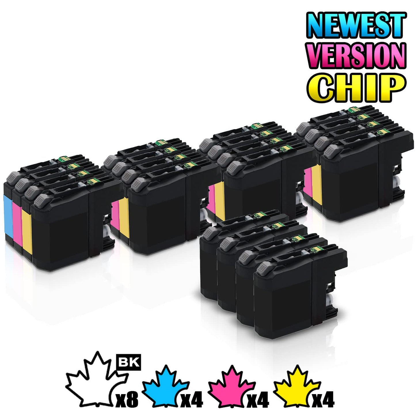 20 Inkfirst Compatible Ink Cartridges LC103 XL LC101 Replacement for Brother LC103 XL LC101 (4 Set + 4 Black) MFC-J4710DW MFC-J4310DW MFC-J475DW MFC-J470DW MFC-J4410DW MFC-J4510DW MFC-J4610DW