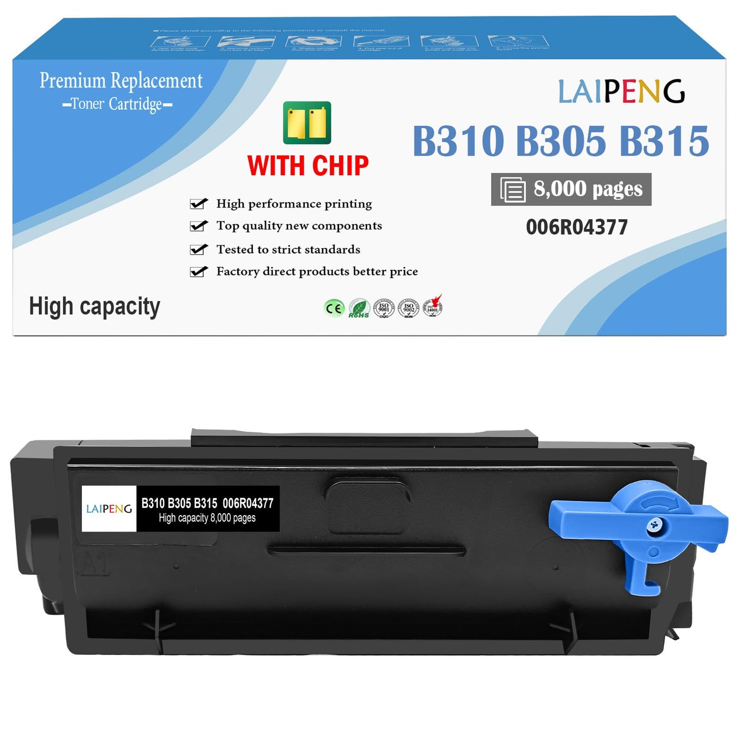 LAIPENG B310 B305 B315 Black Toner Cartridge 006R04377 High Capacity 8000 Pages Remanufactured for Xerox B310dni B315dni B305dni Printer
