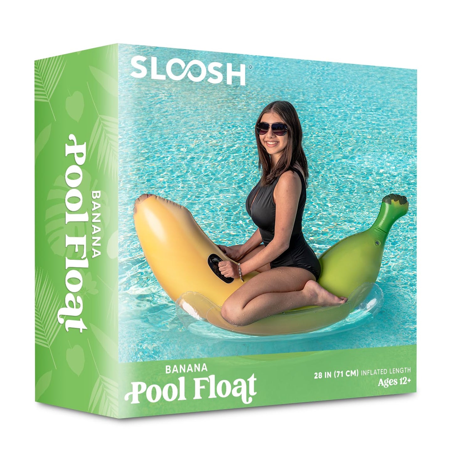 Sloosh Inflatable Banana Pool Float - Ride on Banana Pool Floats Funny Swimming Pool Party Decorations