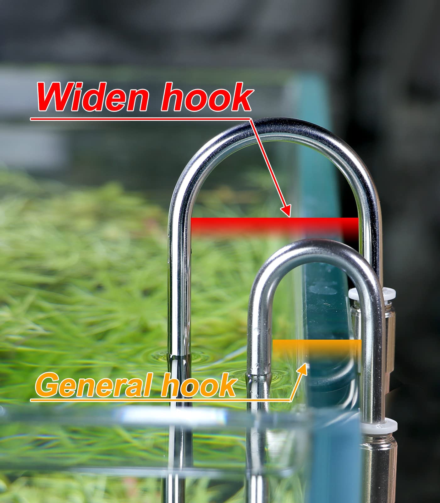 Clscea Aquarium Stainless Steel CO2 Diffuser Widen Hook, DCW300-40