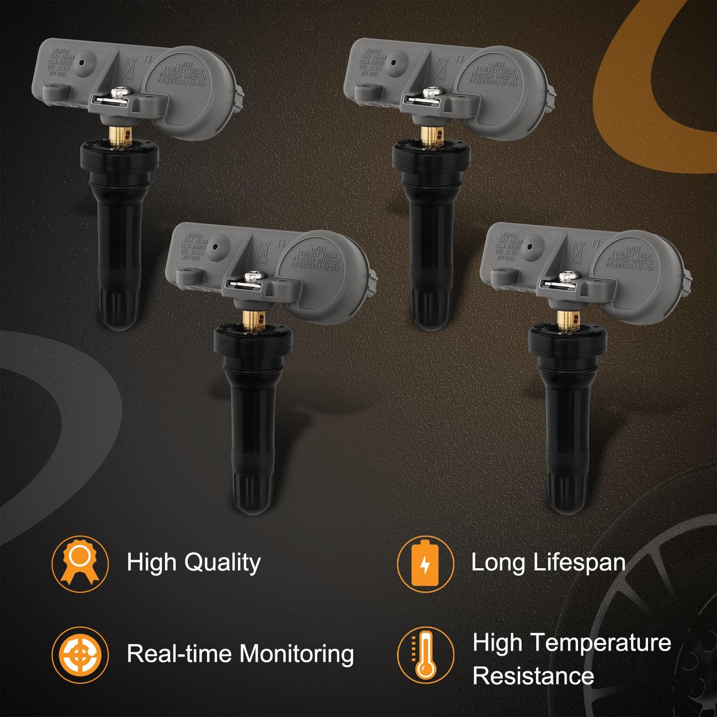 HQPASFY TPMS Sensor 315MHz Tire Pressure Sensor, Compatible with 2006-2019 Chevy Silverado/Suburban, GMC Yukon/Sierra, Buick Enclave, Cadillac Escalade/CTS & More, Replaces# 13586335, 13581558 (4Pcs)