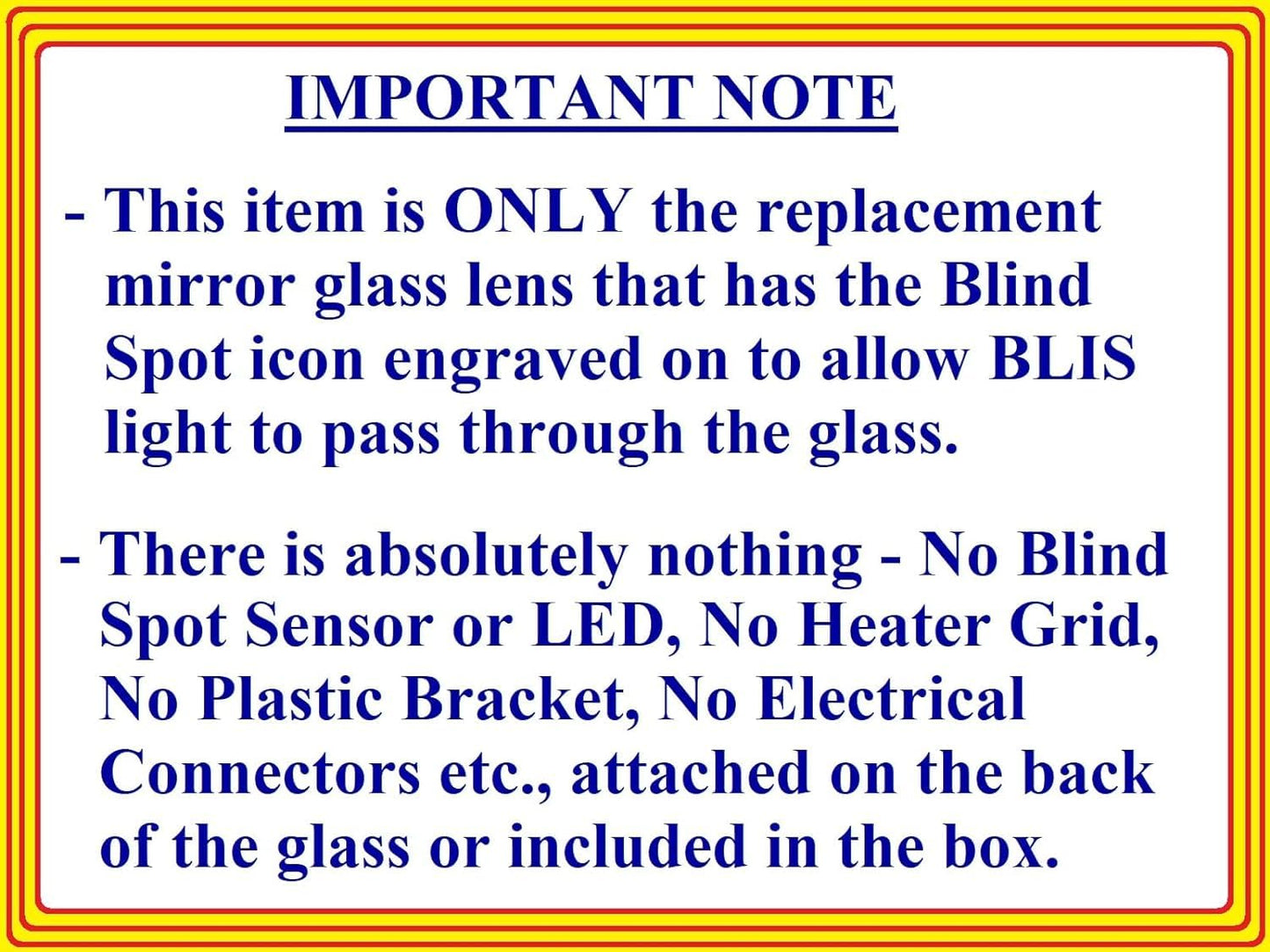 Blind Spot Passthrough Mirror Glass with Full Size Adhesive for Volkswagen | 2015 – 2024 Golf | 2019 – 2025 Jetta | 2015 – 2024 GTI | Passenger Side View Right RH