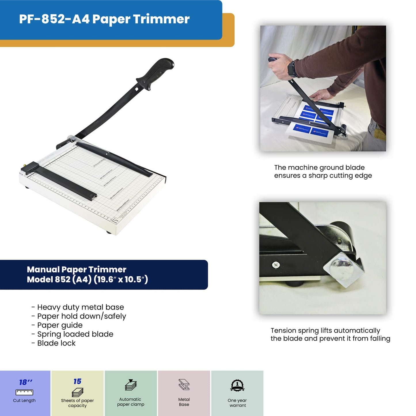 PrintFinish Paper Trimmer 10 to 12 Sheet Capacity, Good for Office, School or Business, Max Cutting Size (12.5) (12.5 x 9.8)… (12.5)