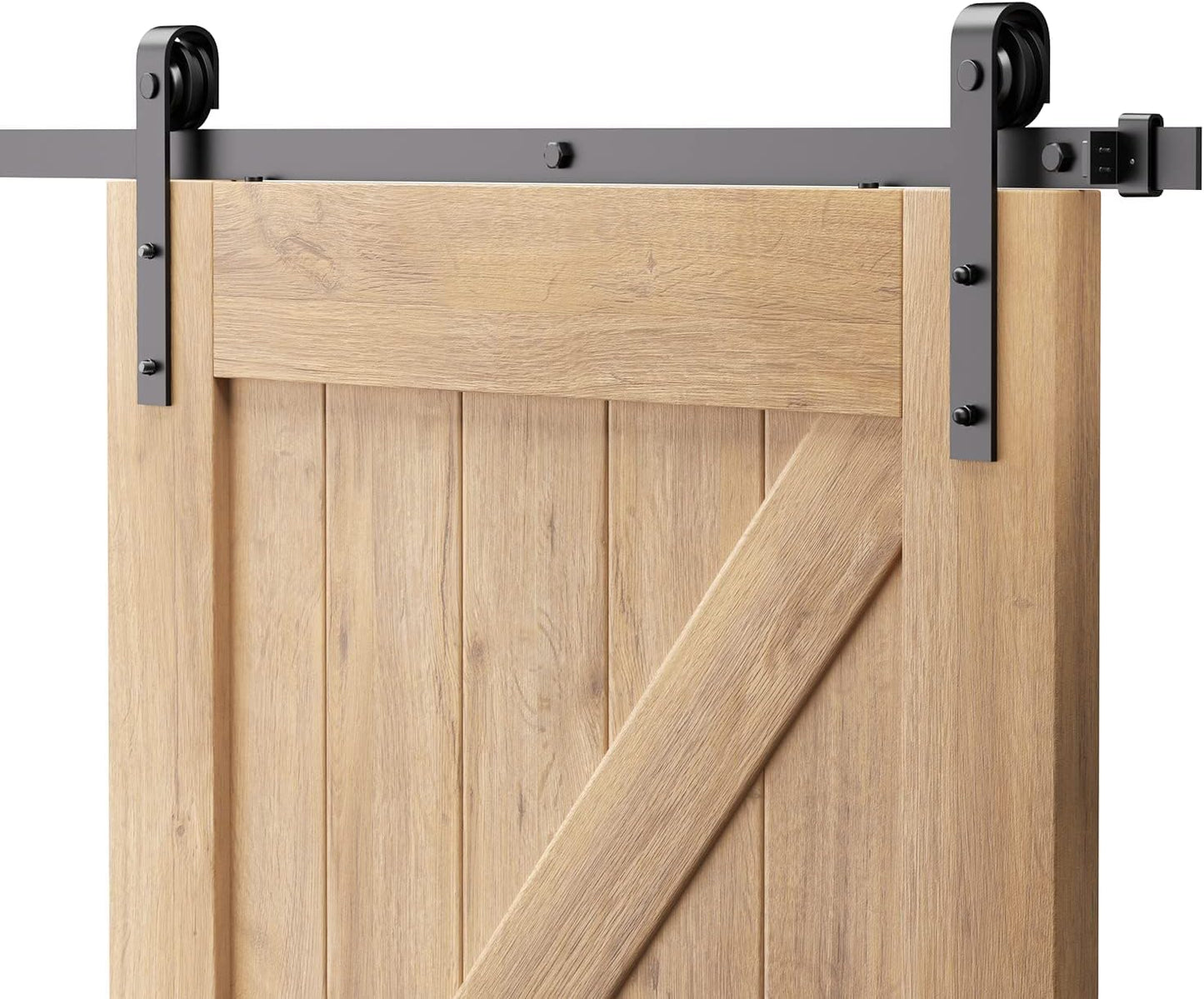 6 FT Black Barn Door Hardware Kit, Dulcii Heavy Duty Steel Slide Sliding Track Rail Hanger Roller 183cm Roller Door Hardware