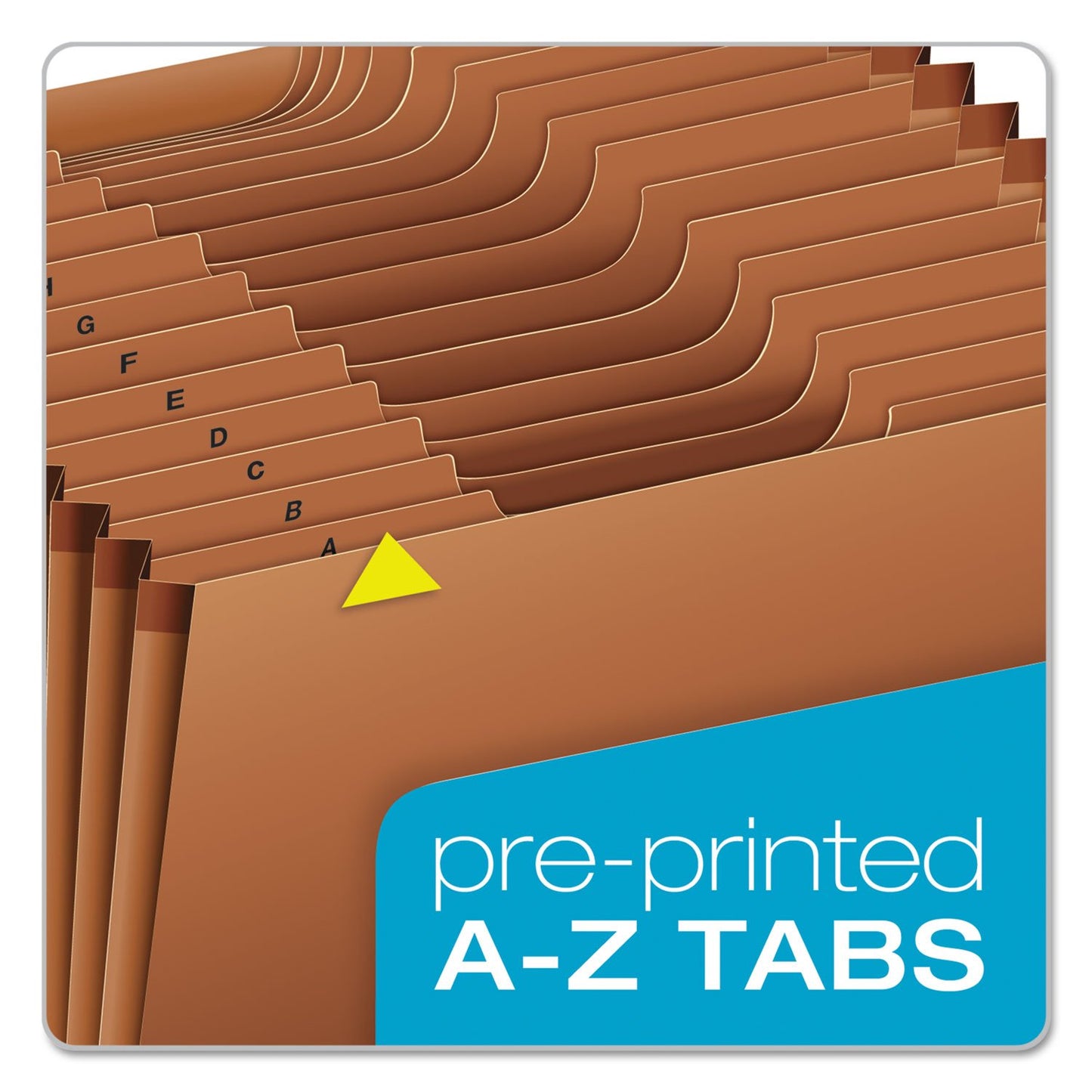 Globe-Weis Heavy Duty Expanding File, 21 Pockets, Open Top, A-Z, 1/3 Cut Tabs, Legal, Brown (R219AHD)