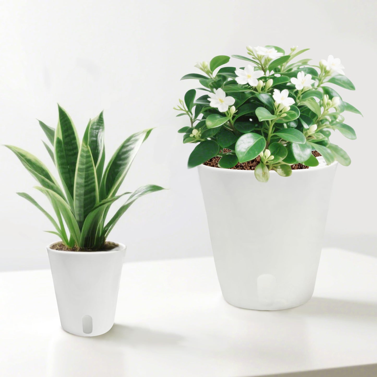 TCBWFY 5" Self Watering Pots for Indoor Plants,5 Sets Self Watering Planter Pots with Visual Water Level Window and Multiple Vents, Plant Pots for All House Plants,Flowers,Herbs,Succulent