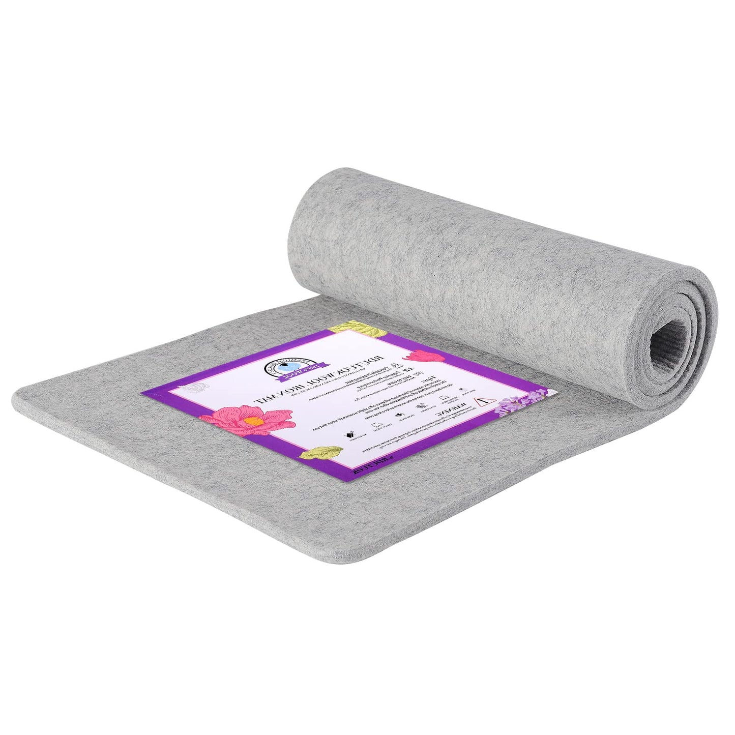 Rdutuok 54x15 Inches Wool Pressing Mat for Quilting Ironing Pad 100% Wool from New Zealand Easy Press Wooly Felted Iron Board for Retains Heat, Great for Quilting & Sewing Projects