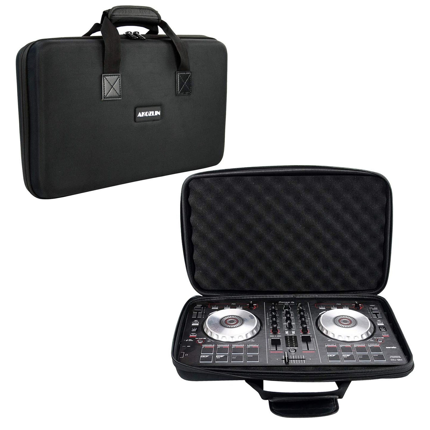 AKOZLIN DJ Controller Bag Fits for Pioneer DDJ-FLX4/ DDJ-400/ DDJ-SB2/ DDJ-SB3 / DDJ-RB Padded Hard Case DJ Controller Carrying Case