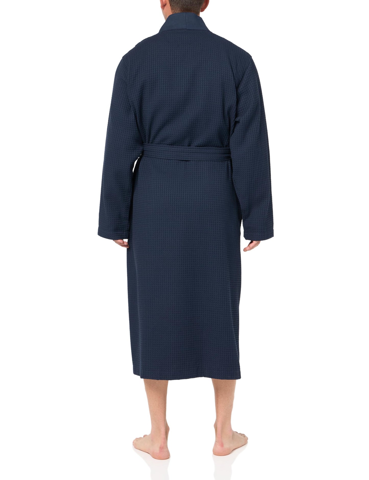 BOSS Mens Waffle Robe, Oxford Blue, Small