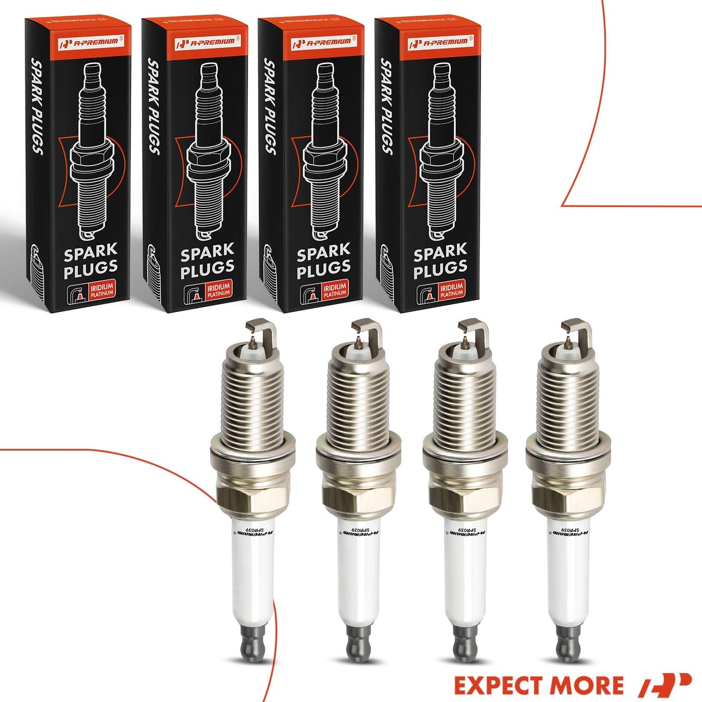 A-Premium 4PCS Iridium Platinum Spark Plugs Compatible with Buick Encore 2013-2021 & Chevrolet Cruze 2011-2016, Sonic 2012-2020, Trax 2013-2021 - L4 1.4L
