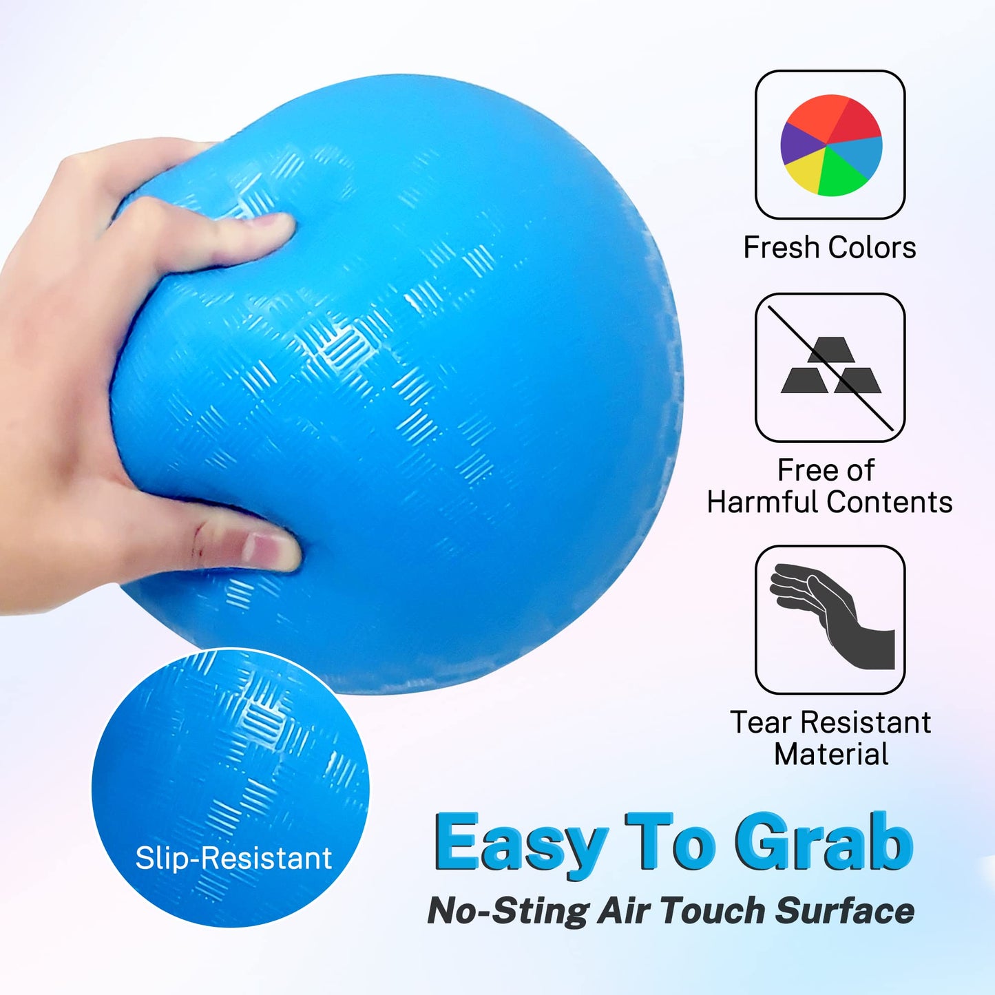 Dodgeballs Playground Balls 8.5inch, BALLFUN Dodge Ball Set for Kids & Adults, Bouncing Balls Kickballs Handball for Outdoor & Indoor Games Activities - Includes Pump & Mesh Storage Bag