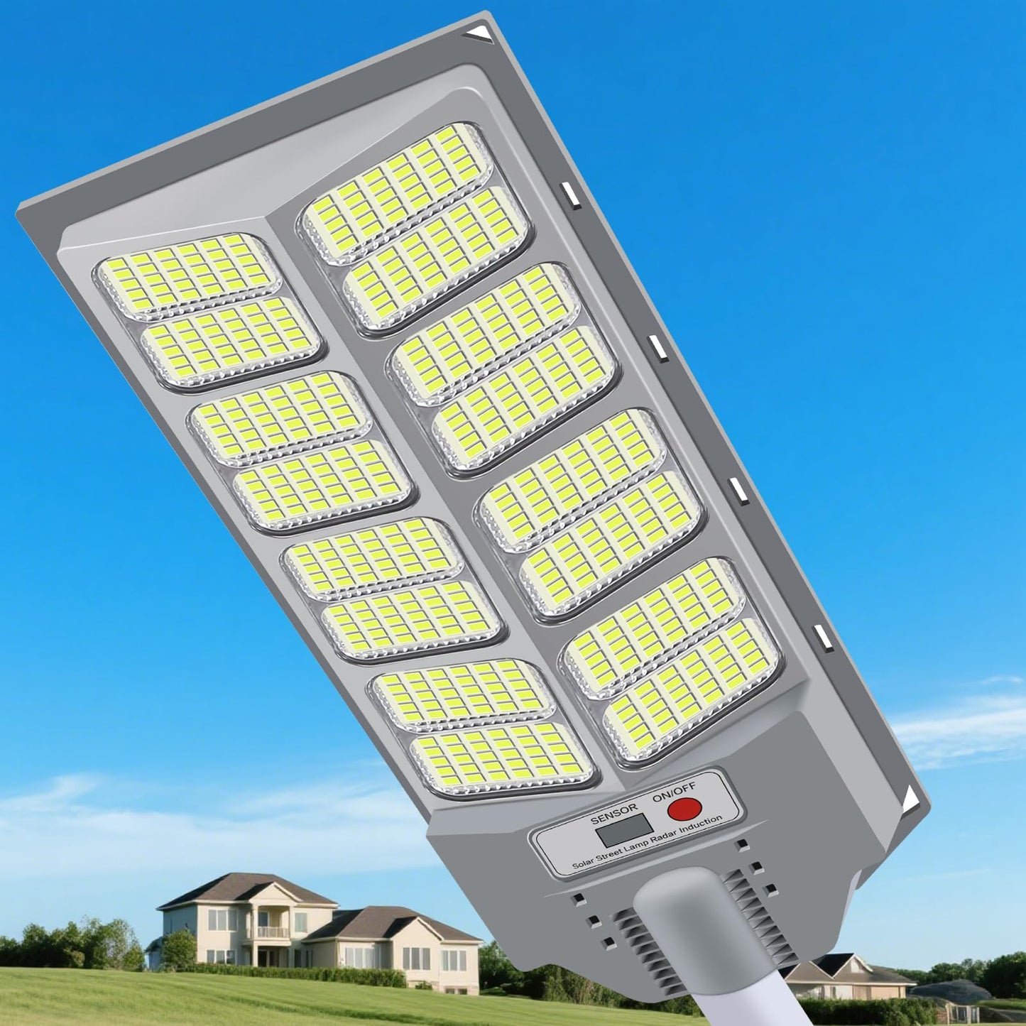 Willmind Solar Street Light Outdoor: Motion Sensor with 3 Modes 2400W, Remote Control, IP65 Waterproof, Parking Lot Lights, Dusk to Dawn, 2500LM, Security Lights, for Outside, Yard, Garage