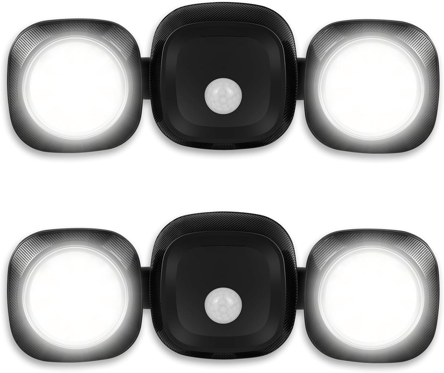 Battery Powered LED Flood Lights Outdoor/Indoor - Wireless Motion Sensor Light, IP65 Waterproof Motion Activated Security Light for House Garage Patio Garden Porch Shed Backyard, Black-2 Pack