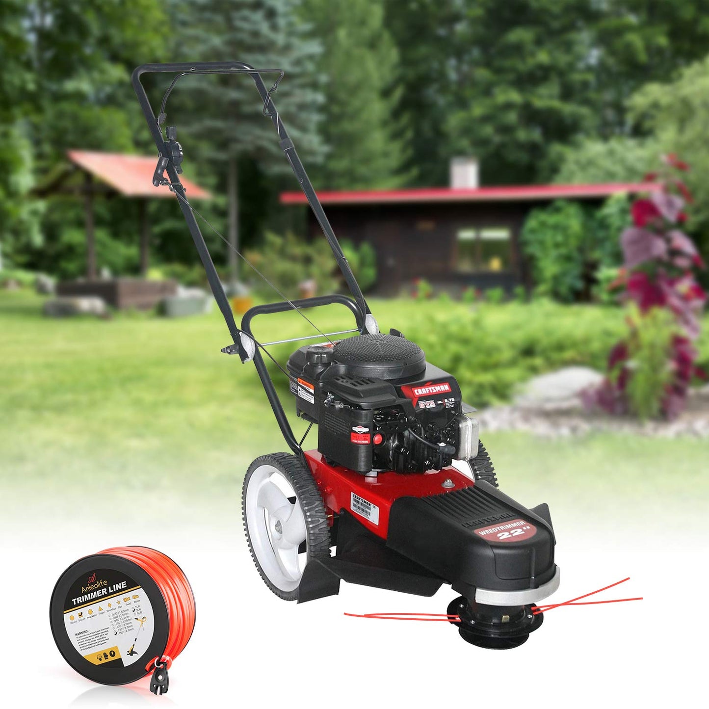 A ANLEOLIFE 3-Pound Commercial Square .155-Inch-by-280-ft String Trimmer Line in Spool,with Bonus Line Cutter, Orange