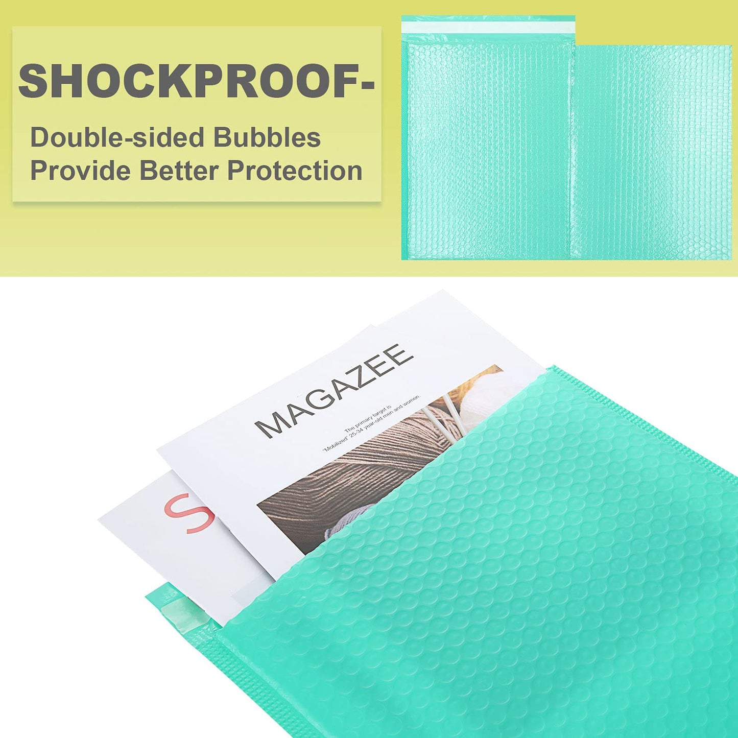 ABuff 25 Pcs of 10x13 inch Bubble Mailers, Self Seal Padded Envelopes, Waterproof Bubble Mailing Envelopes for Shipping and Packaging – Teal