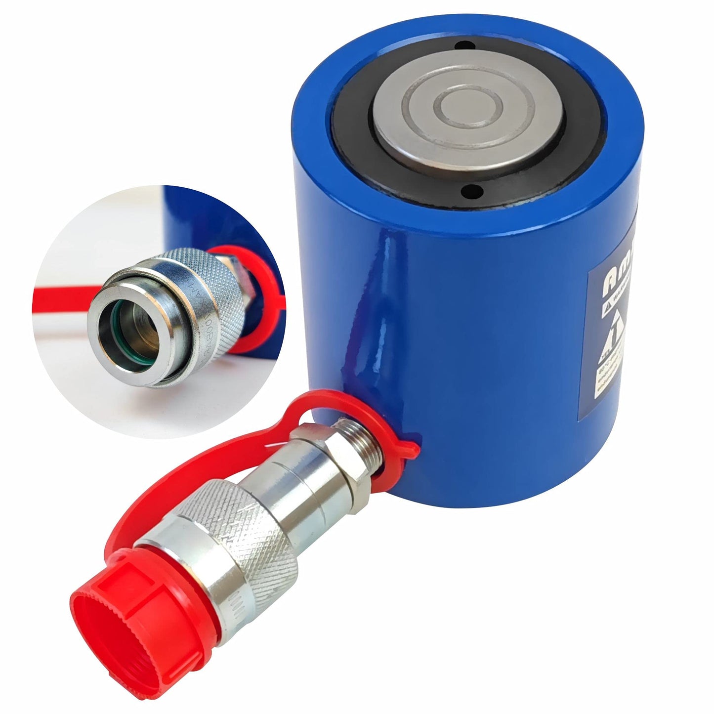 AMZCNC 10 Ton Hydraulic Cylinder Ram Single Acting 2" Inch Stroke 10T Hydraulic Cylinder Jack Lifting Jack Ram Portable Single Acting Lifting Cylinders with 50mm Stroke