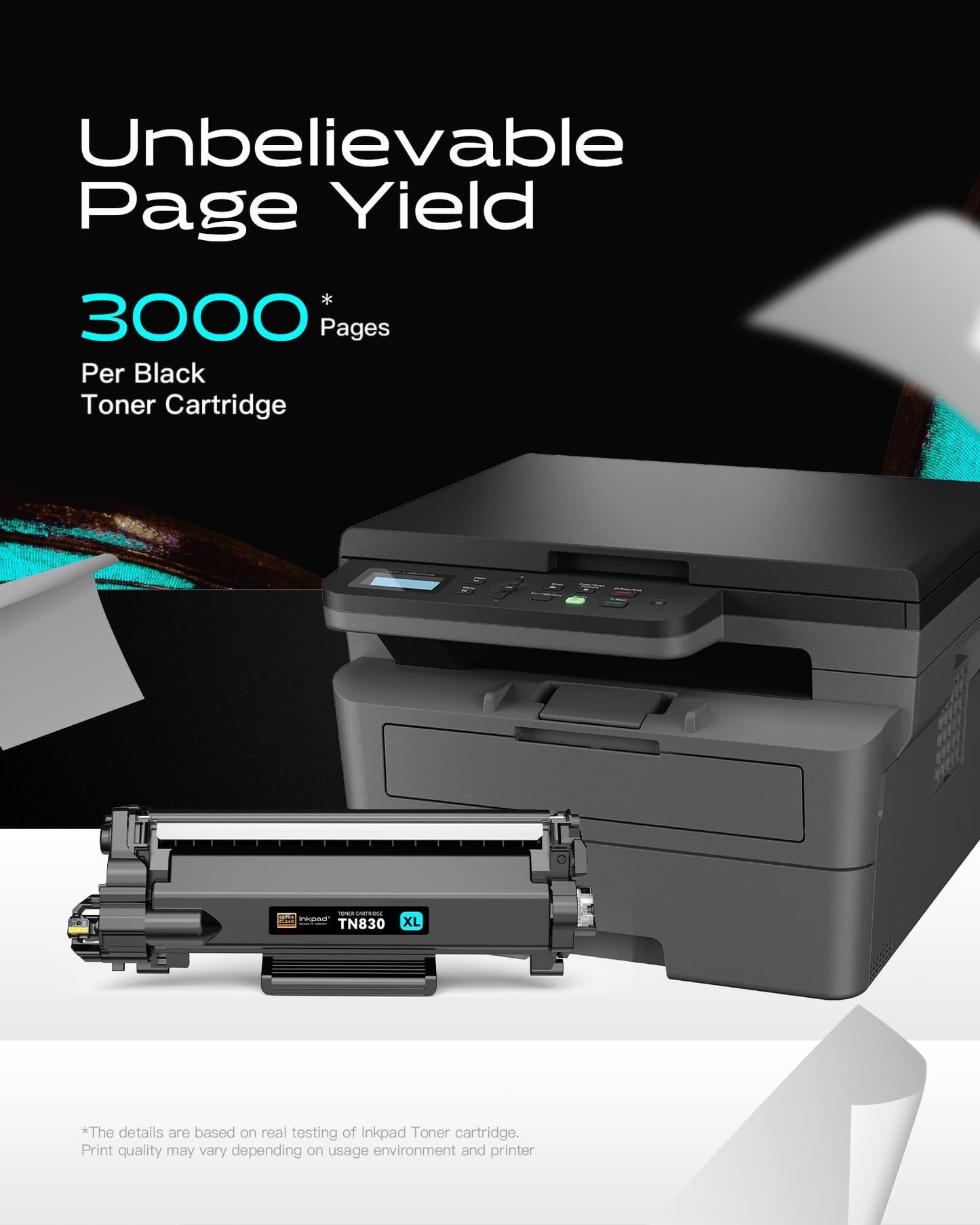 TN830XL Toner Cartridges Replacement for Brother TN830XL TN-830 TN830 XL/V/R Toner Cartridge Compatible with HL-L2460DW DCP-L2640DW HL-L2400D HL-L2405W HL-L2460DWXL Printer (4 Pack,Black)